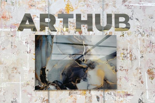 tempered glass painting in gallery