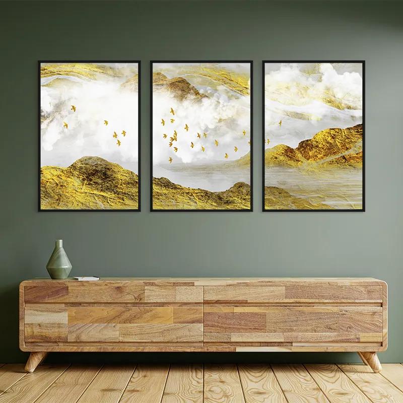 Mehrteiliges Leinwandbild Gold Mountain Set mockup 2