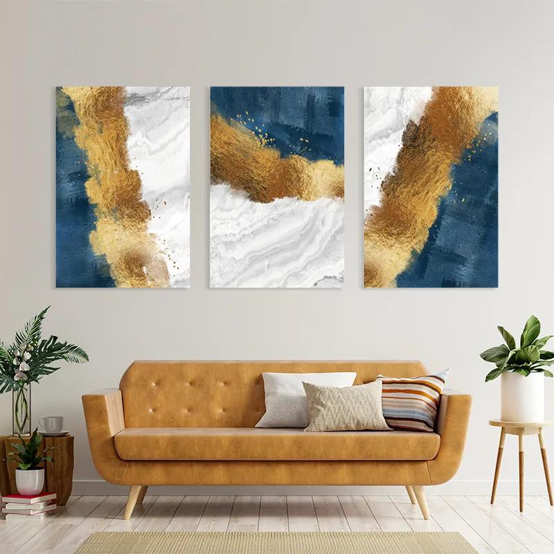 Mehrteiliges Leinwandbild Abstractluend White mockup 4