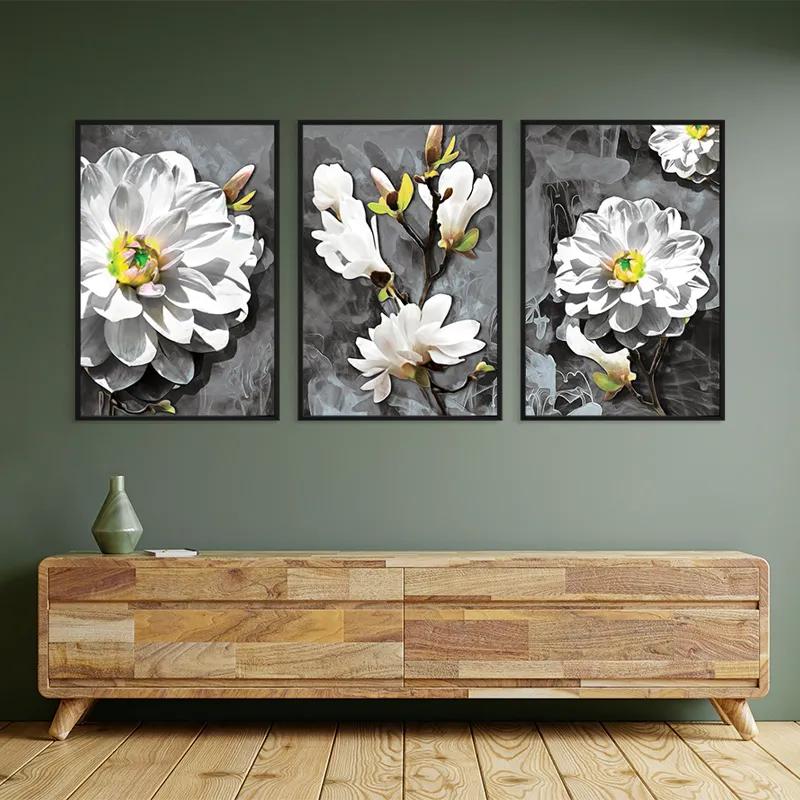 Mehrteiliges Leinwandbild Smoke White Flower mockup 2