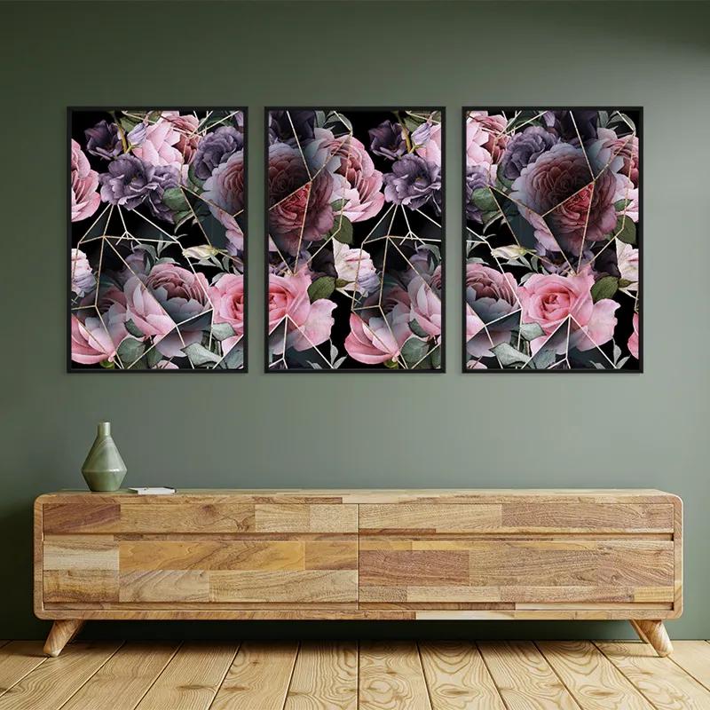 Mehrteiliges Leinwandbild Glass Flower mockup 2