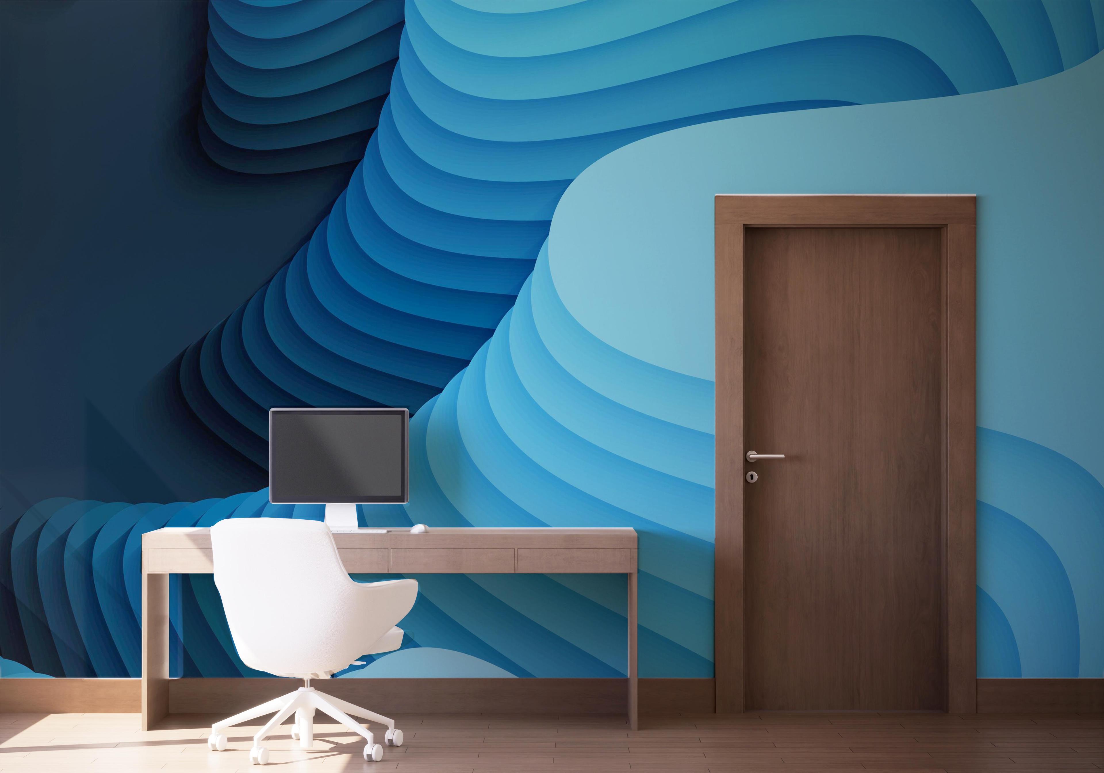 Fototapete Blue Shades Paper mockup 1