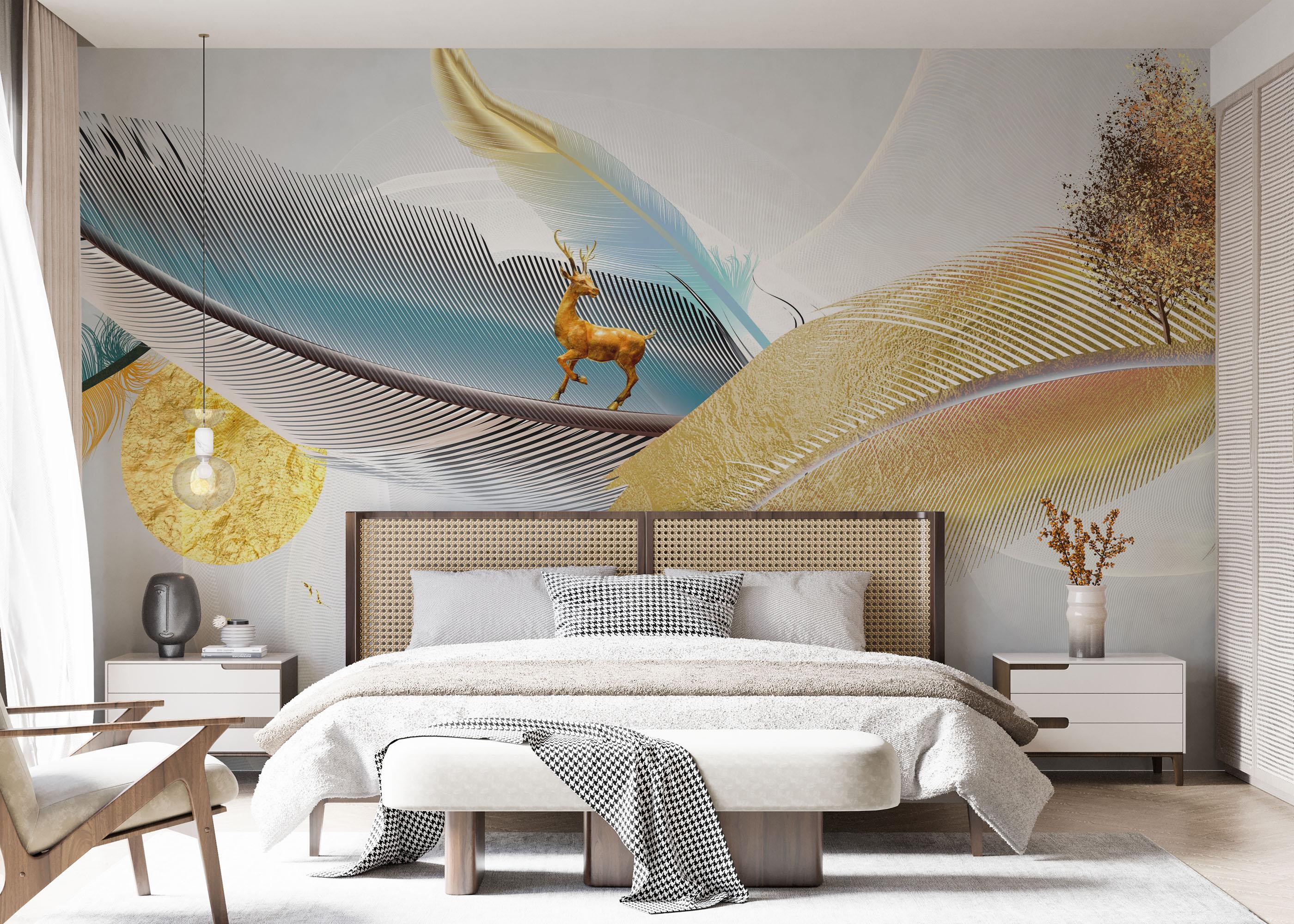 Fototapete Dreamy Feathers mockup 7