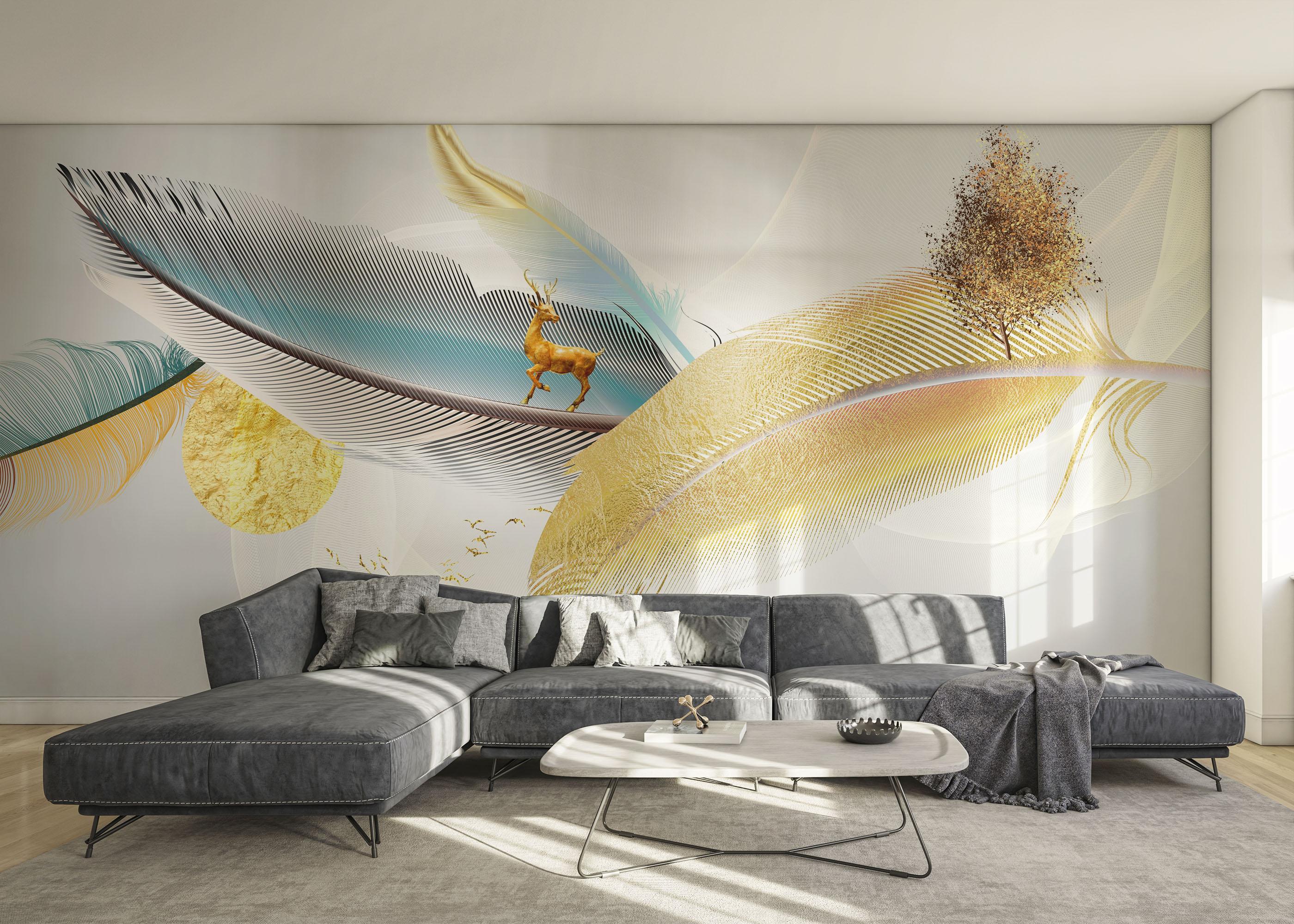 Fototapete Dreamy Feathers mockup 0