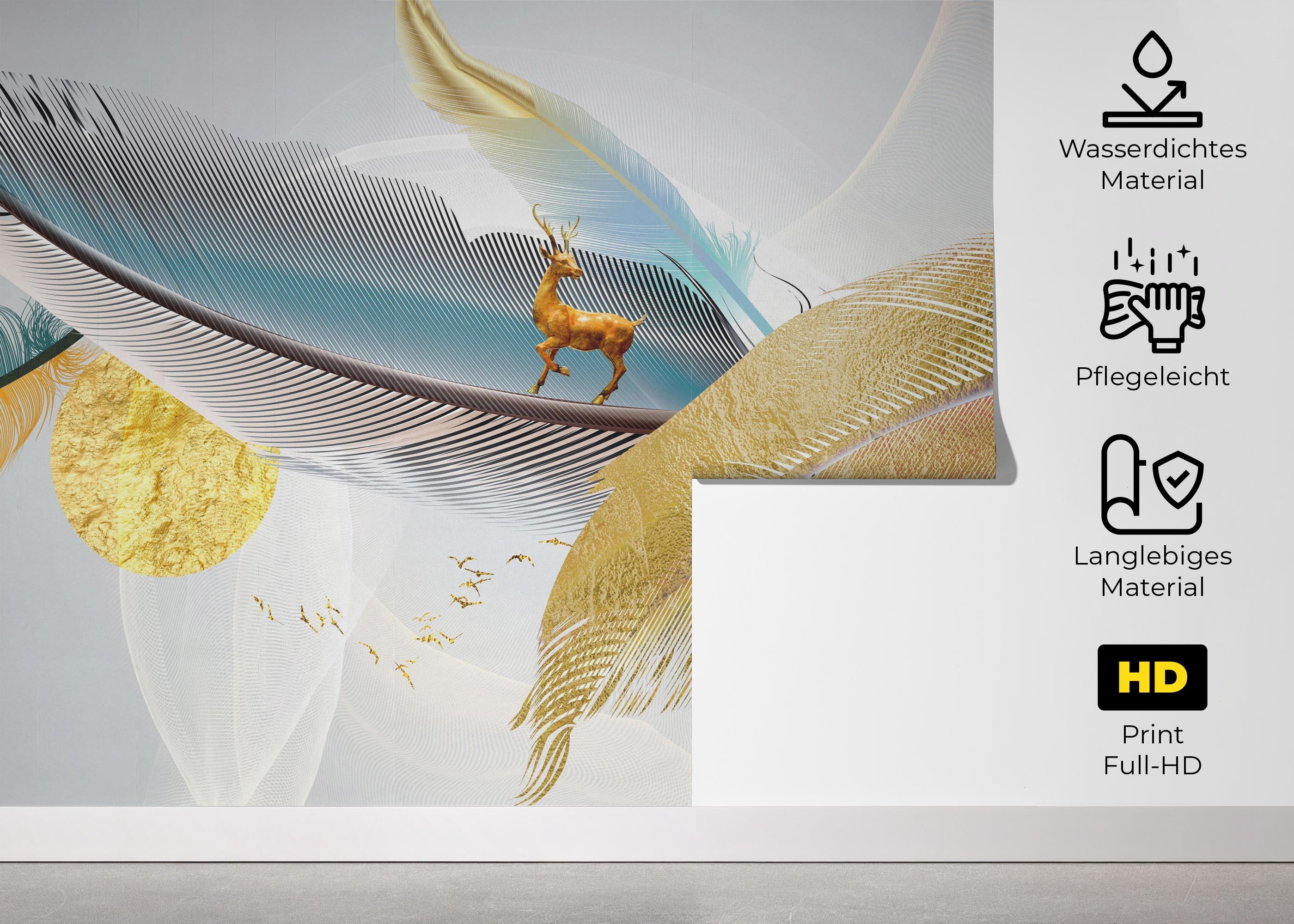 Fototapete Dreamy Feathers mockup 5