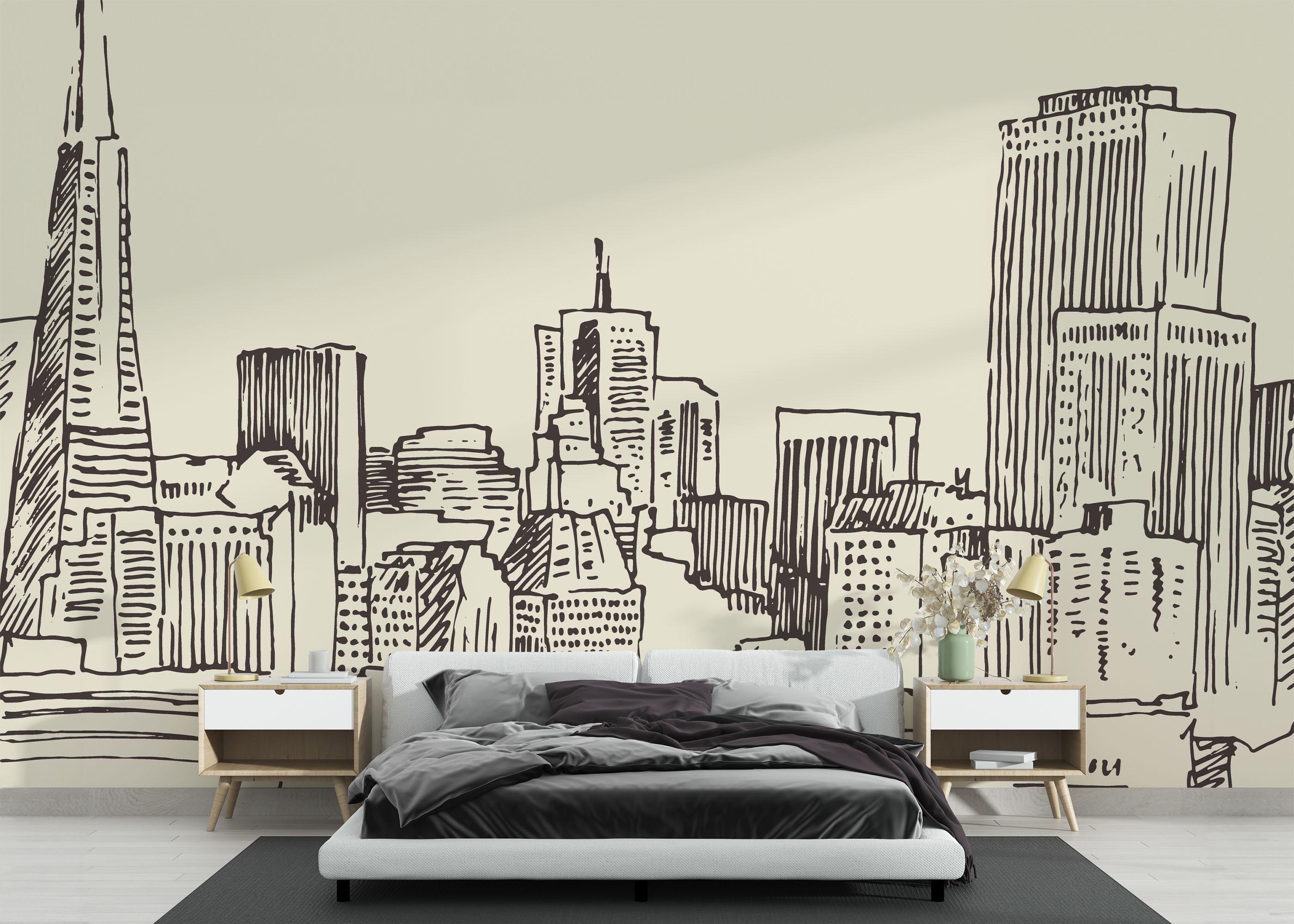 Fototapete Brown Cream Sketch mockup 3