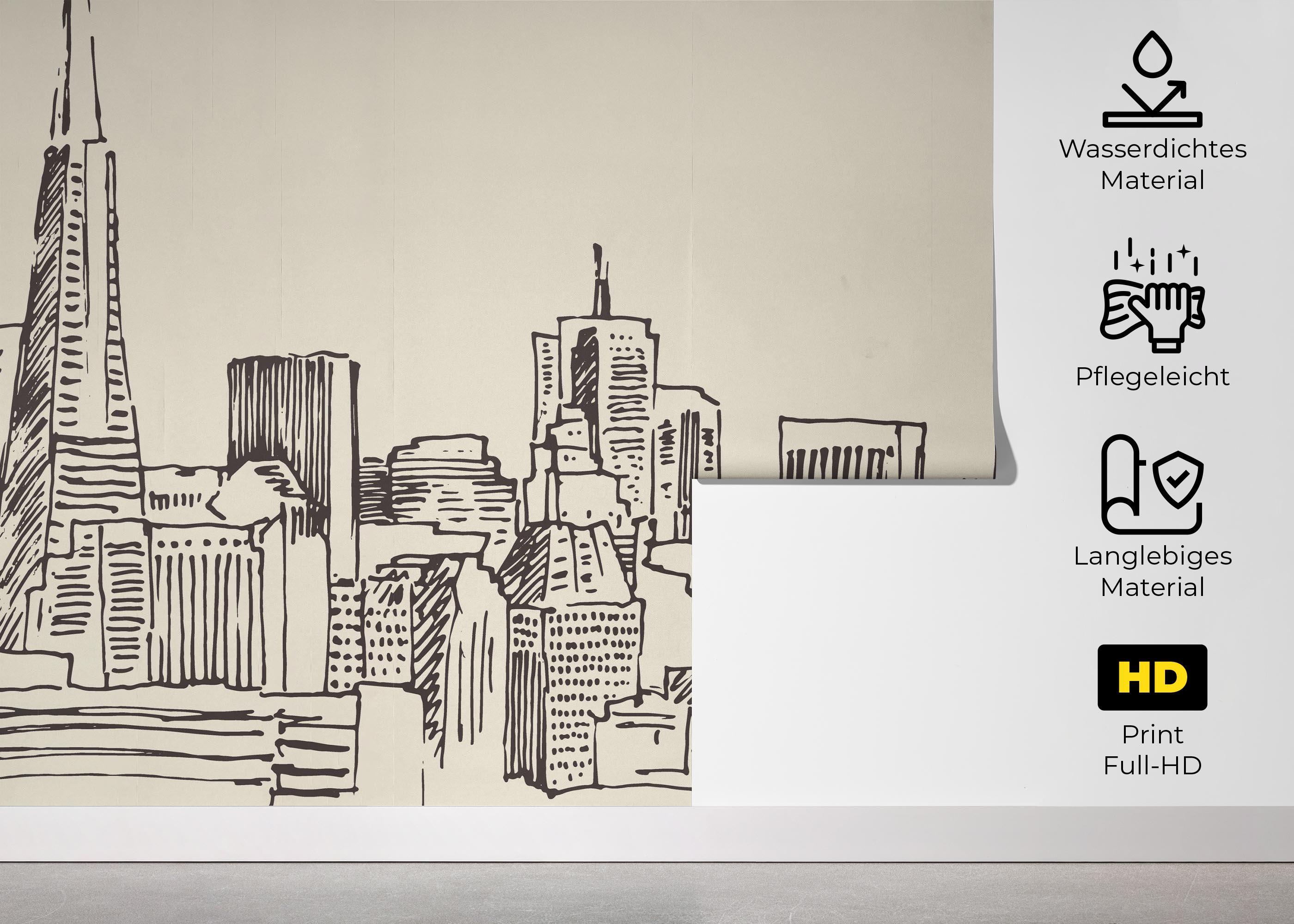 Fototapete Brown Cream Sketch mockup 5