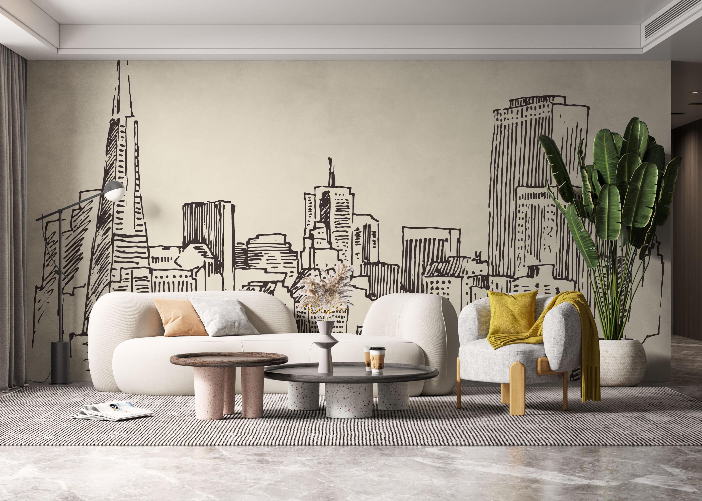 Fototapete Brown Cream Sketch mockup 6