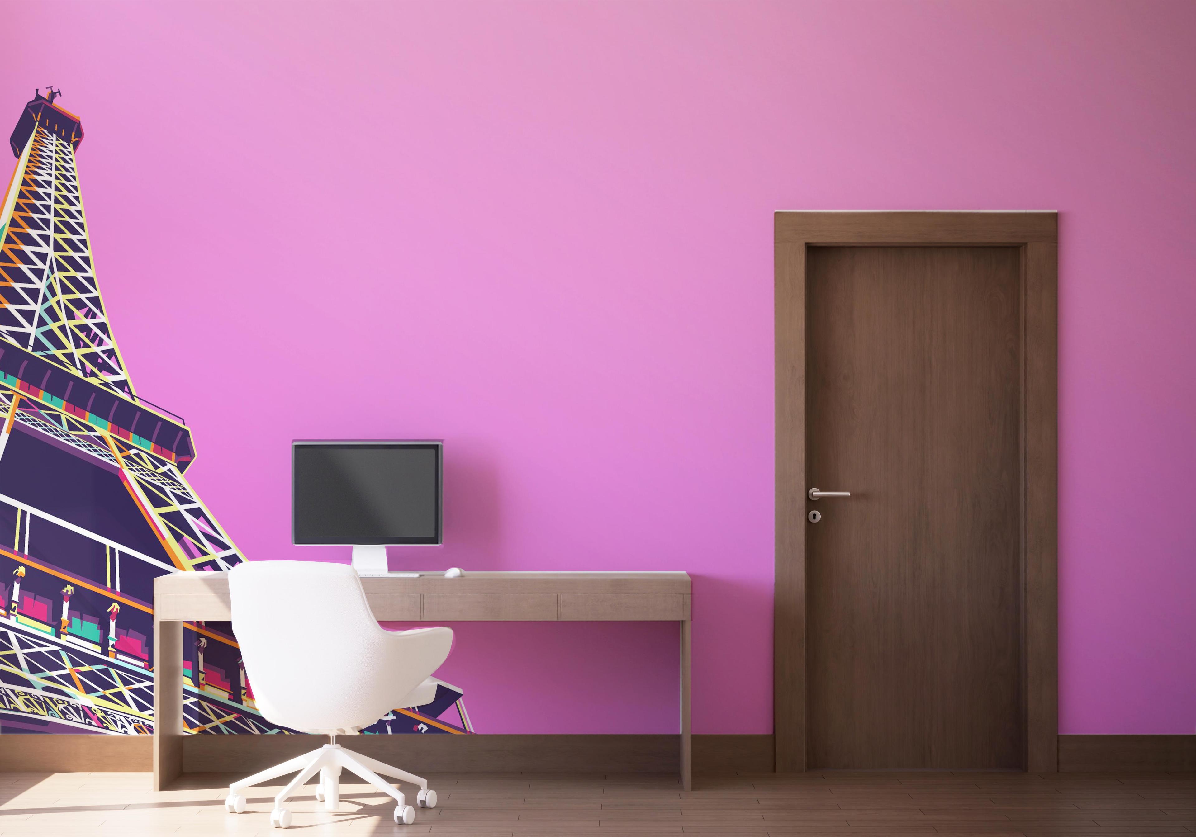 Fototapete Eiffel Purple Sky mockup 1