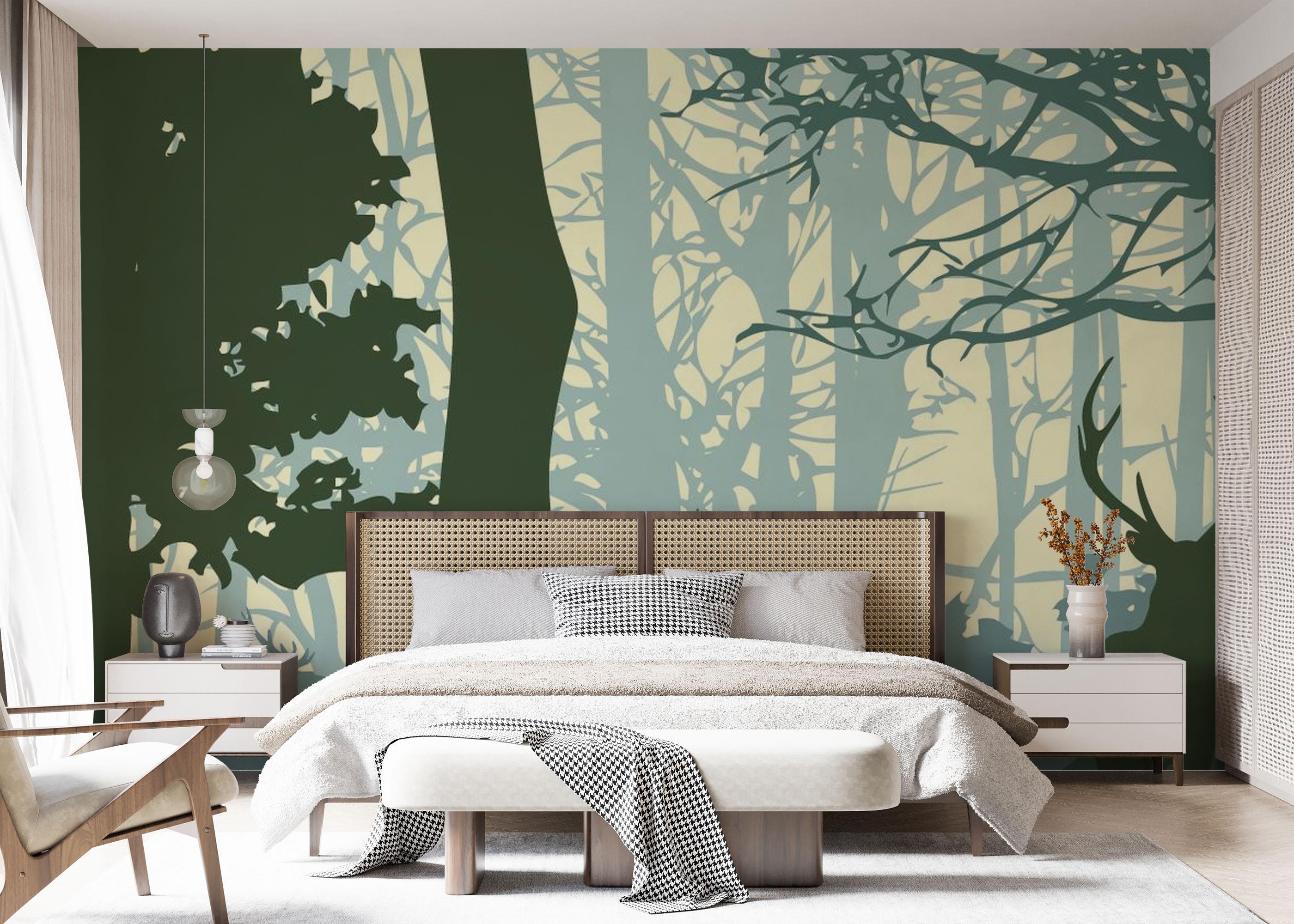 Fototapete Deer Forest mockup 7