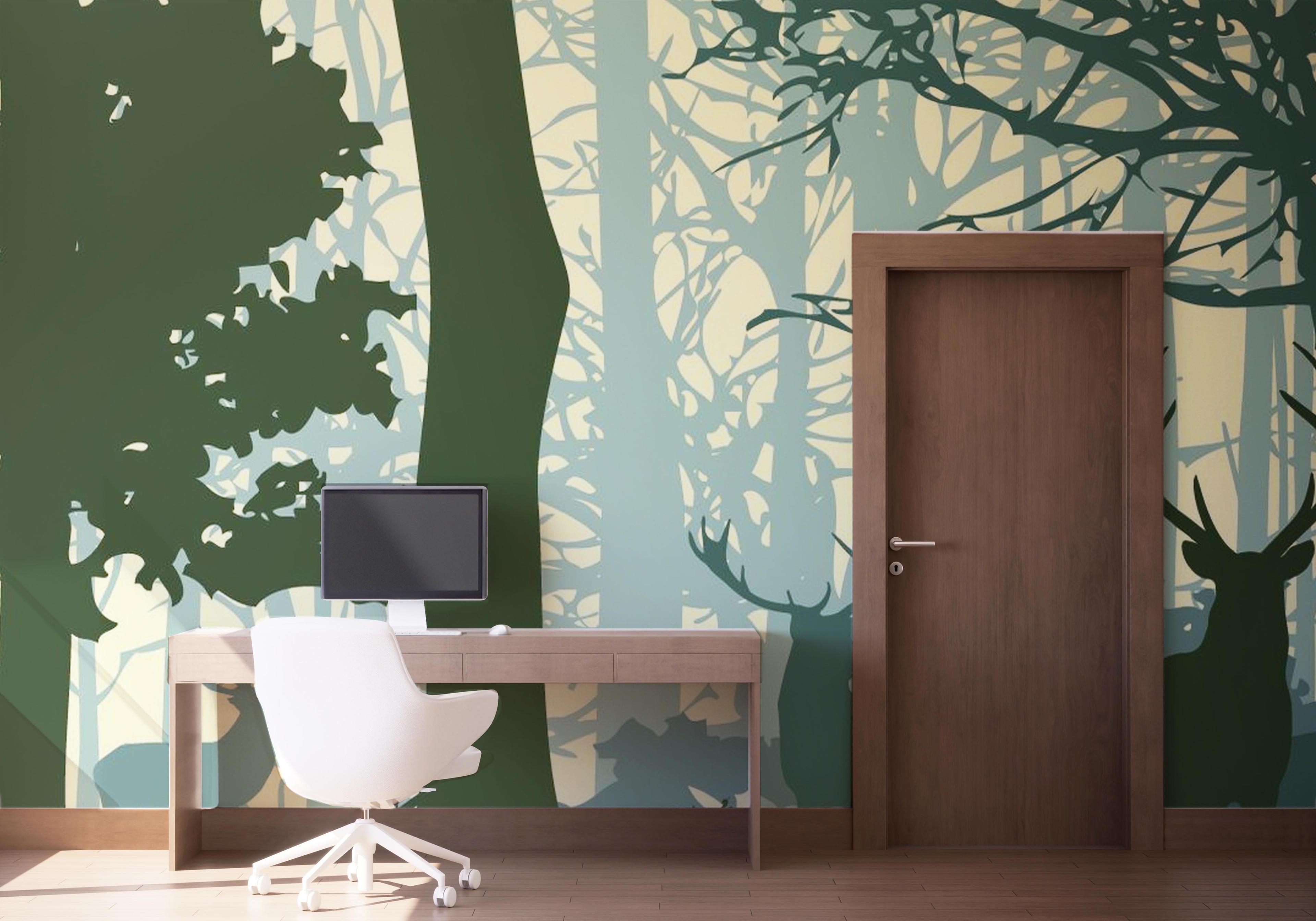 Fototapete Deer Forest mockup 1