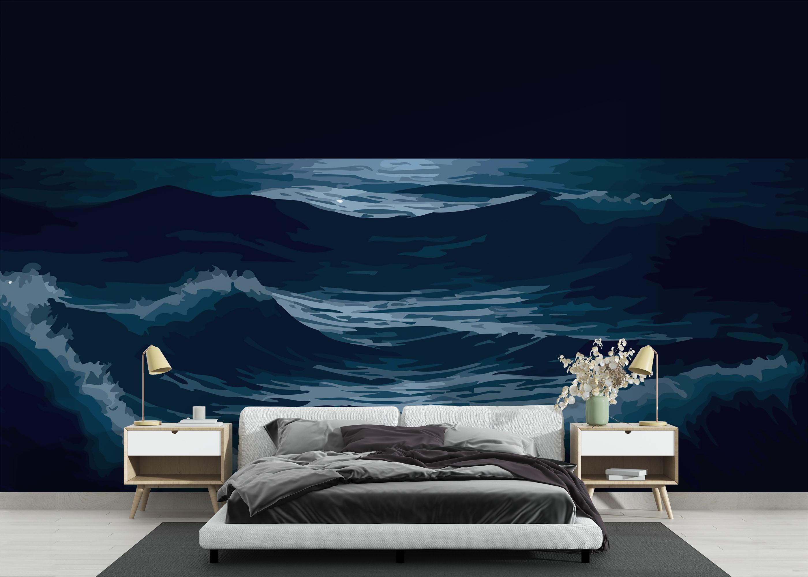 Fototapete Atlantic Ocean Night mockup 3