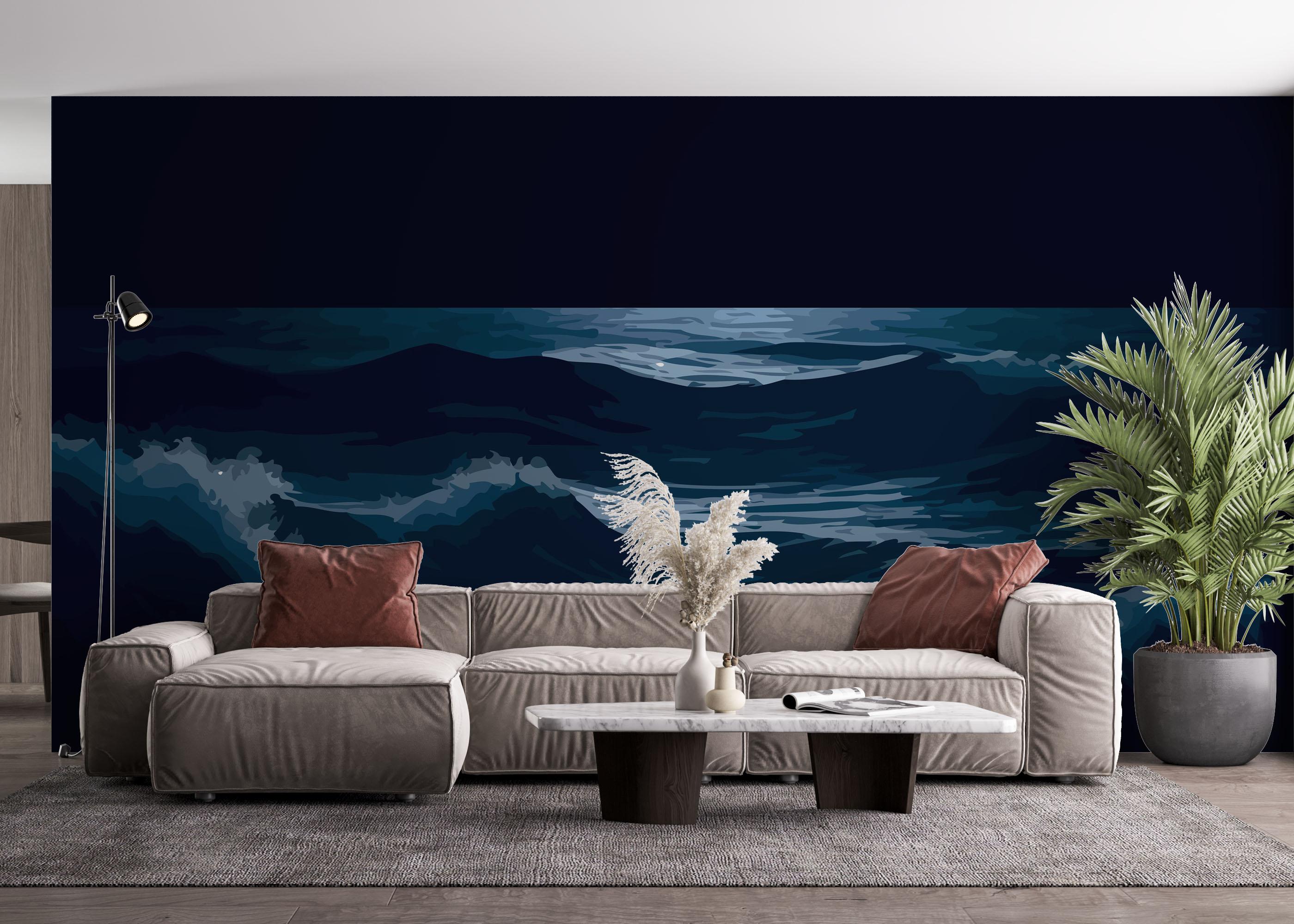 Fototapete Atlantic Ocean Night mockup 4