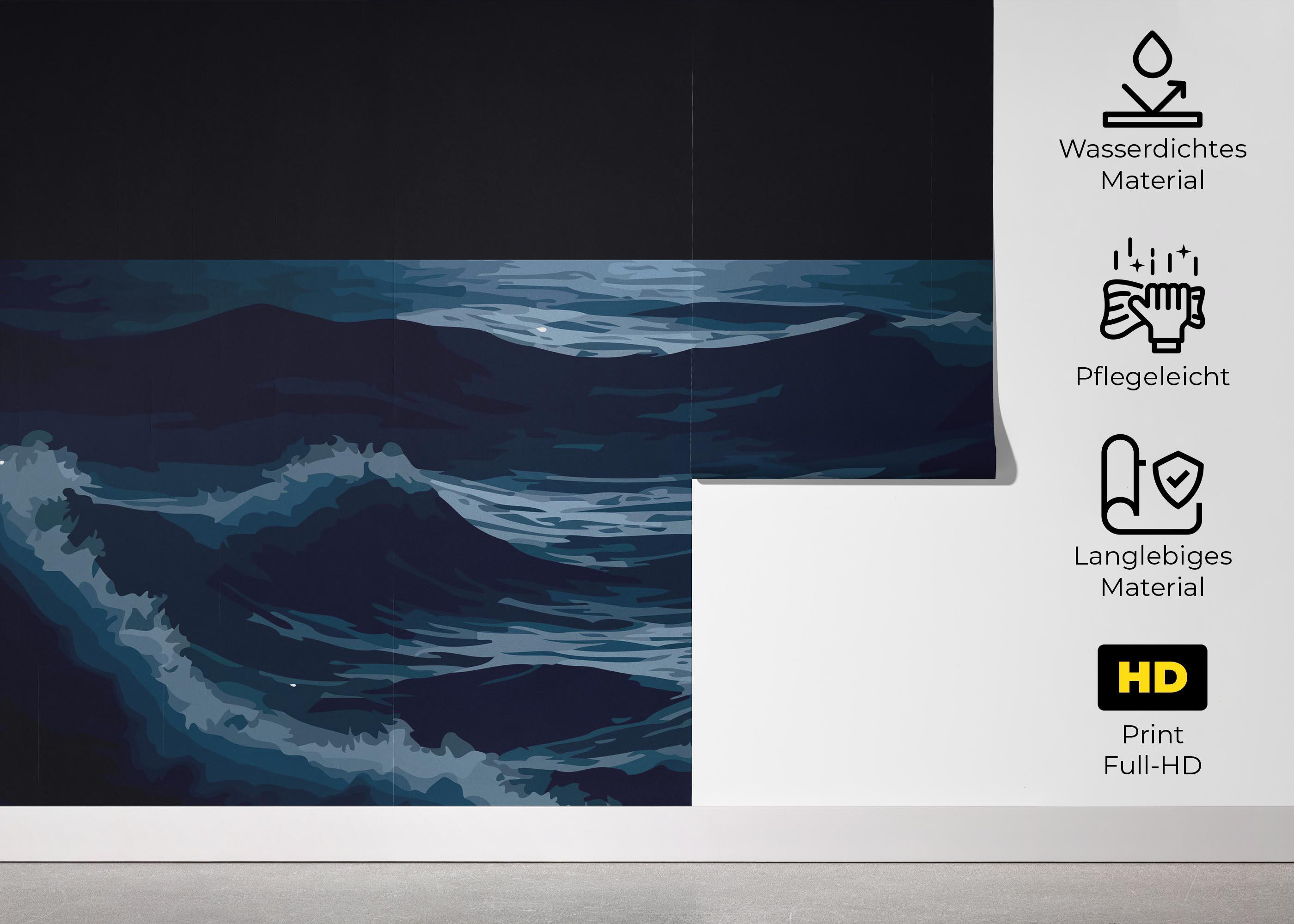 Fototapete Atlantic Ocean Night mockup 5