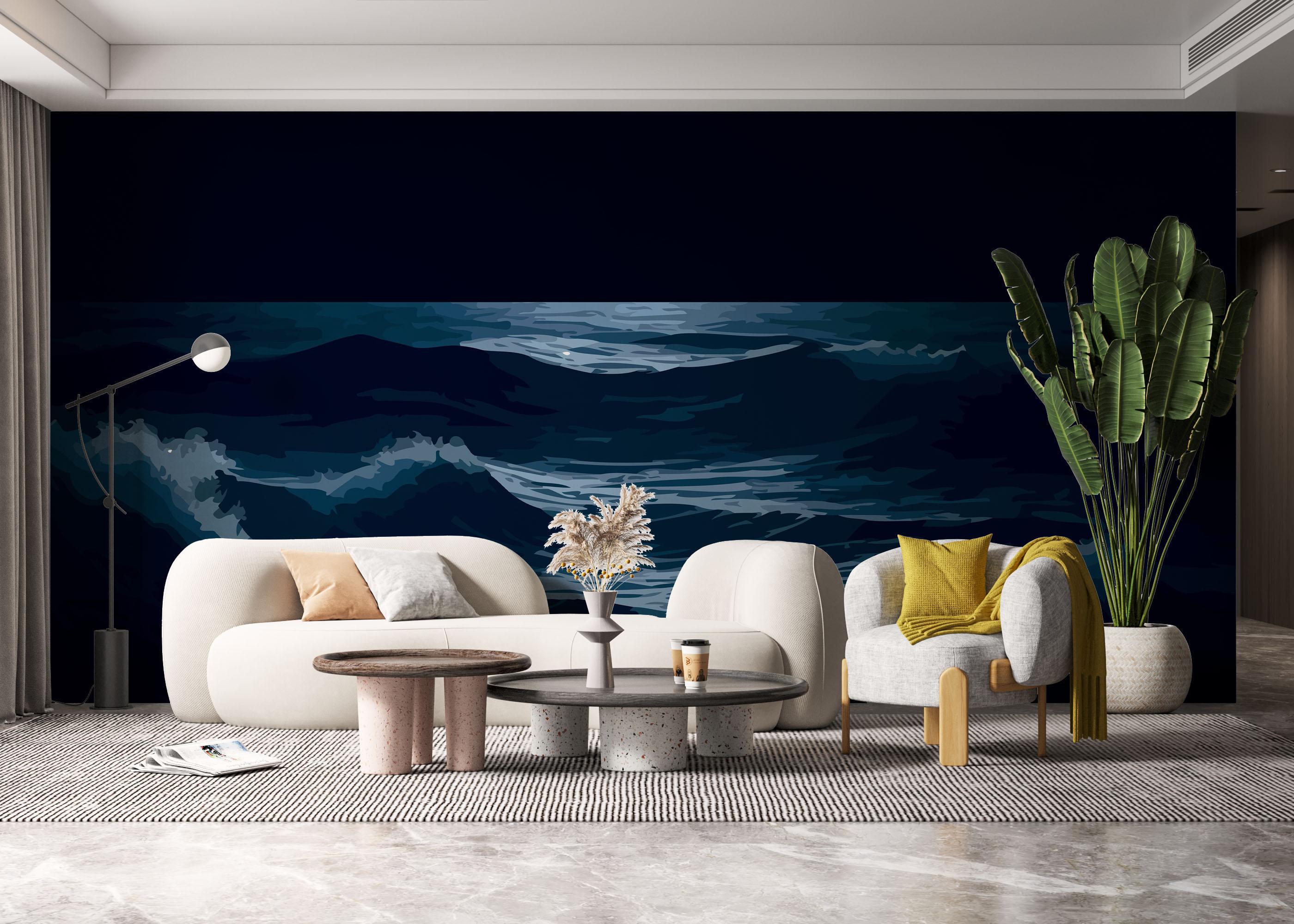 Fototapete Atlantic Ocean Night mockup 6