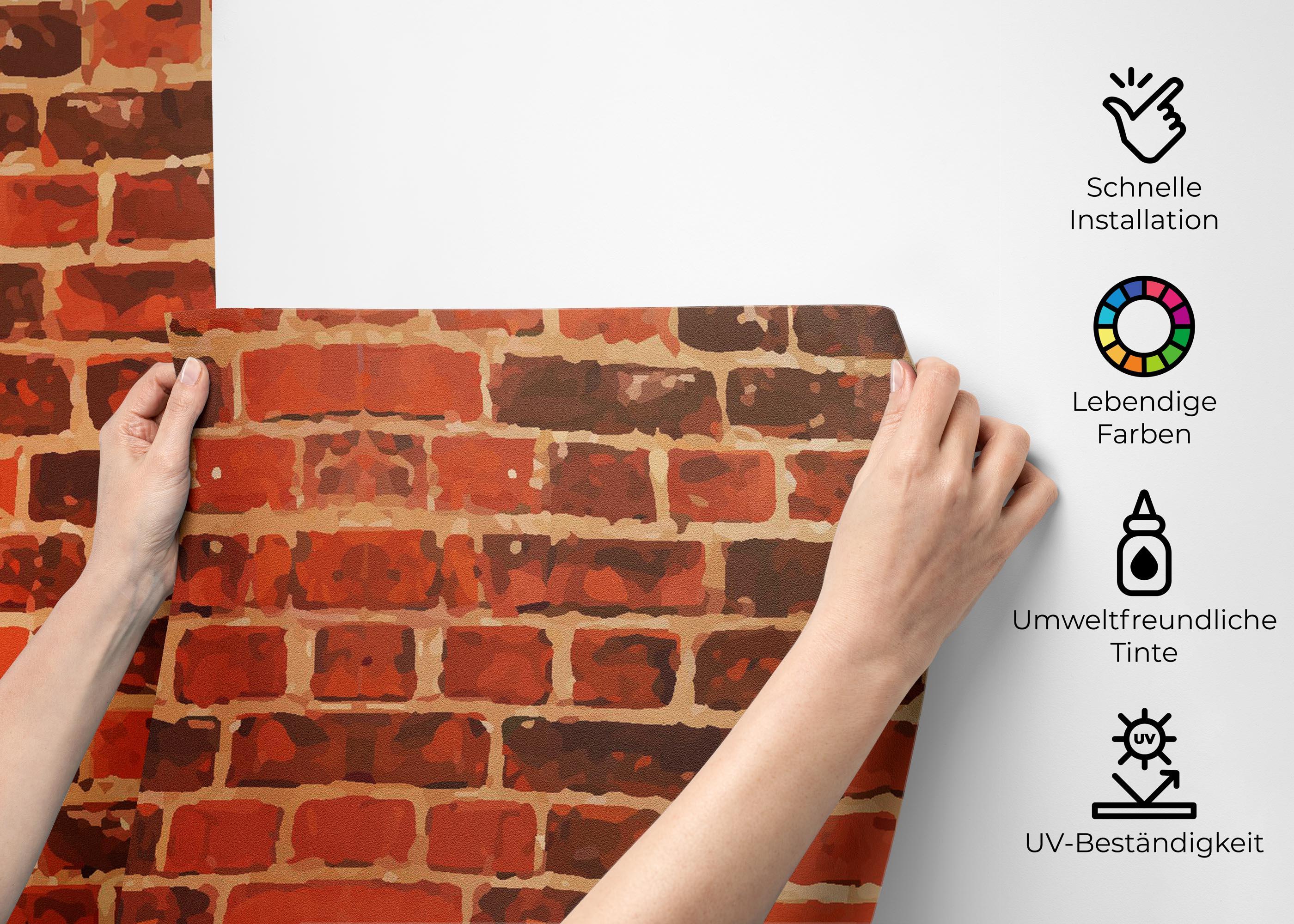 Fototapete Cool Orange Brick mockup 2