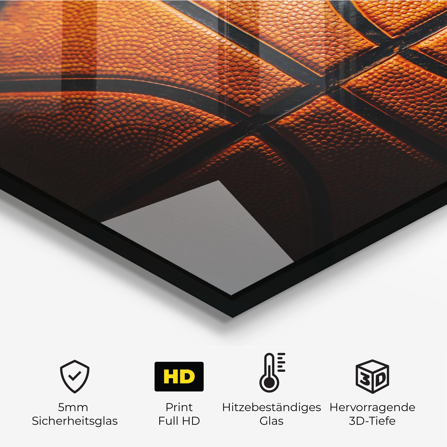 Küchenrückwand Glas Orange Basketball mockup 2