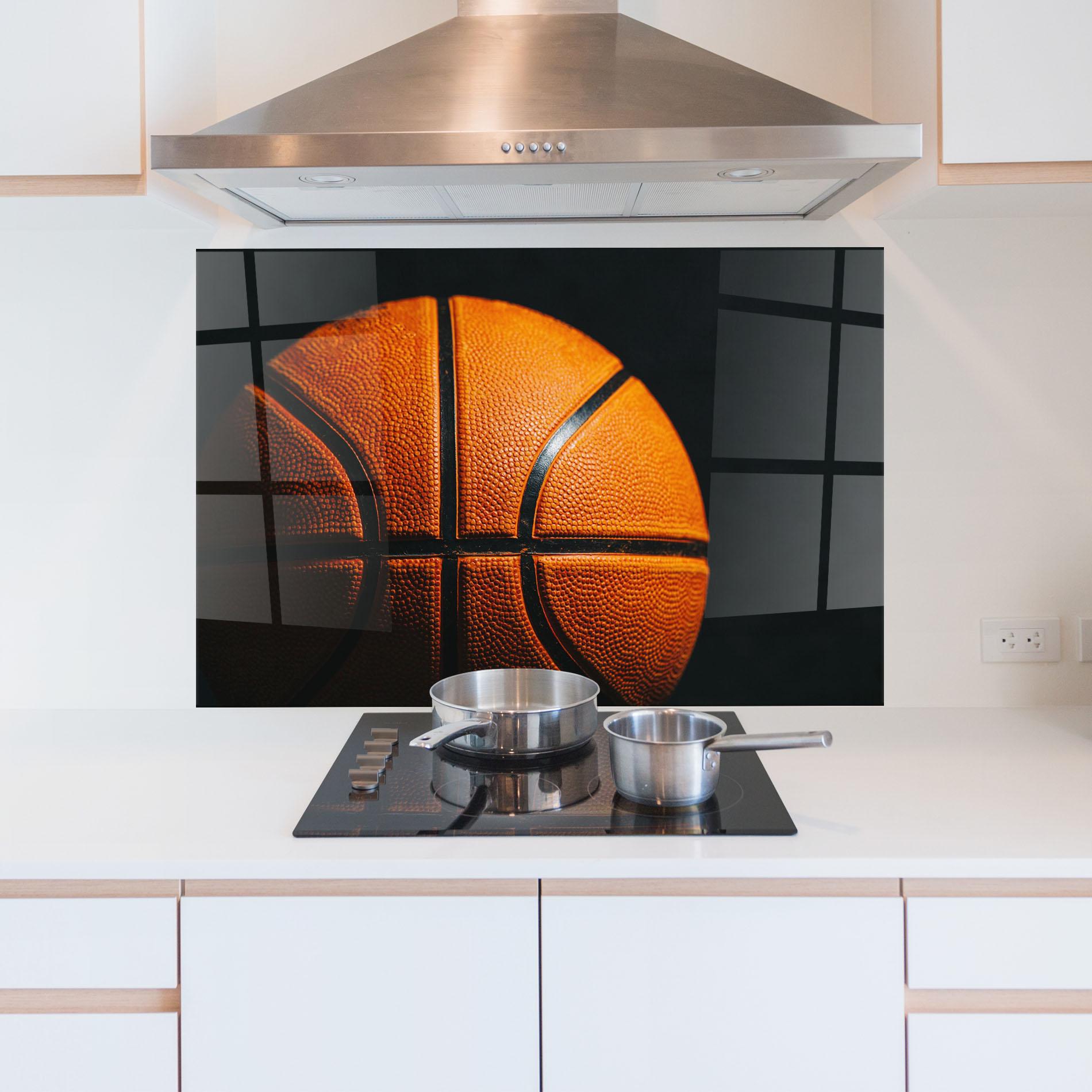 Küchenrückwand Glas Orange Basketball mockup 5