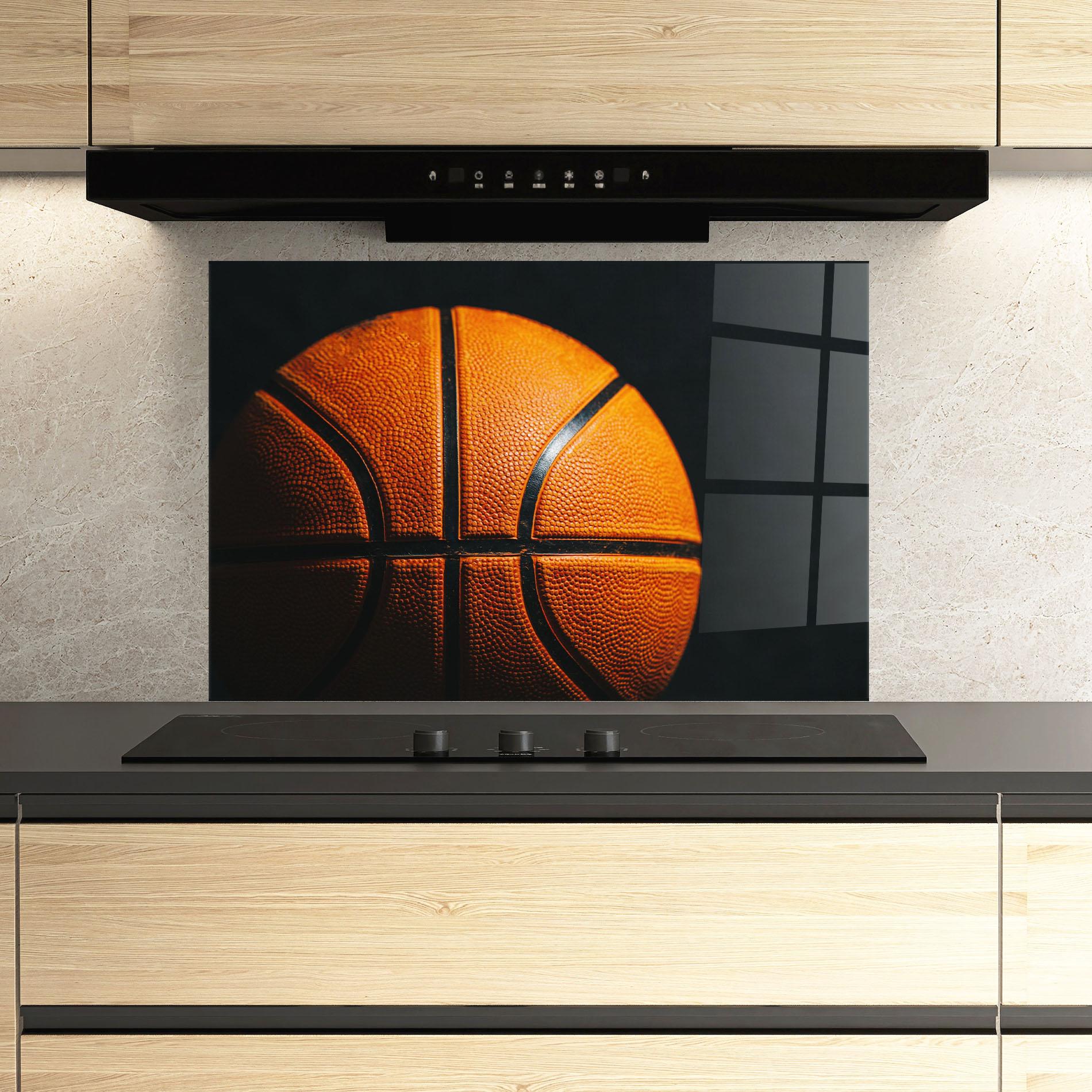 Küchenrückwand Glas Orange Basketball mockup 3