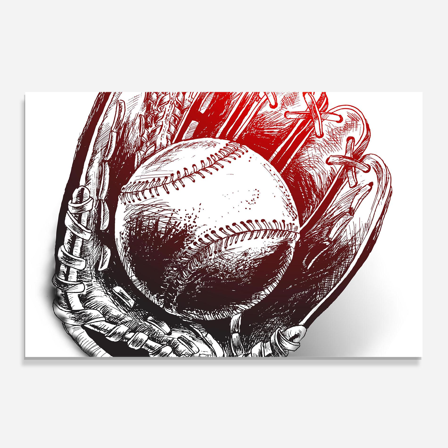 Küchenrückwand Glas Baseball Glove Art mockup 0