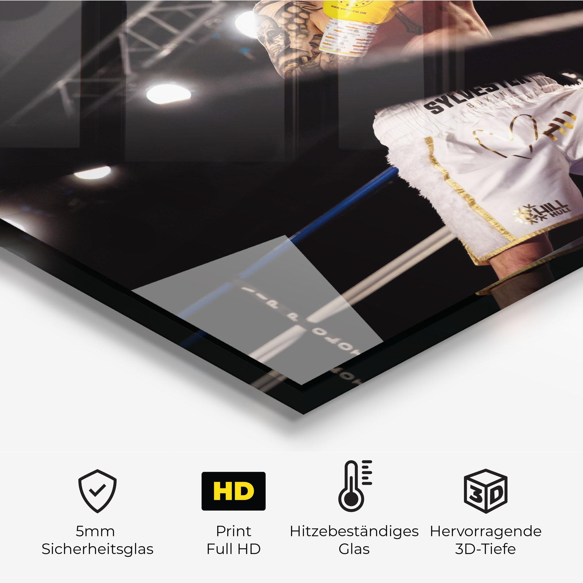 Küchenrückwand Glas Yellow Gloves mockup 2