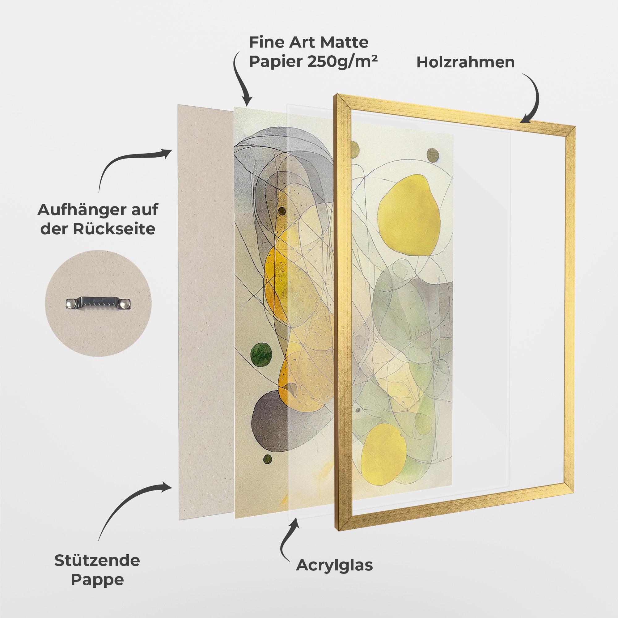 Gerahmte Poster Abstract Lemons mockup 1