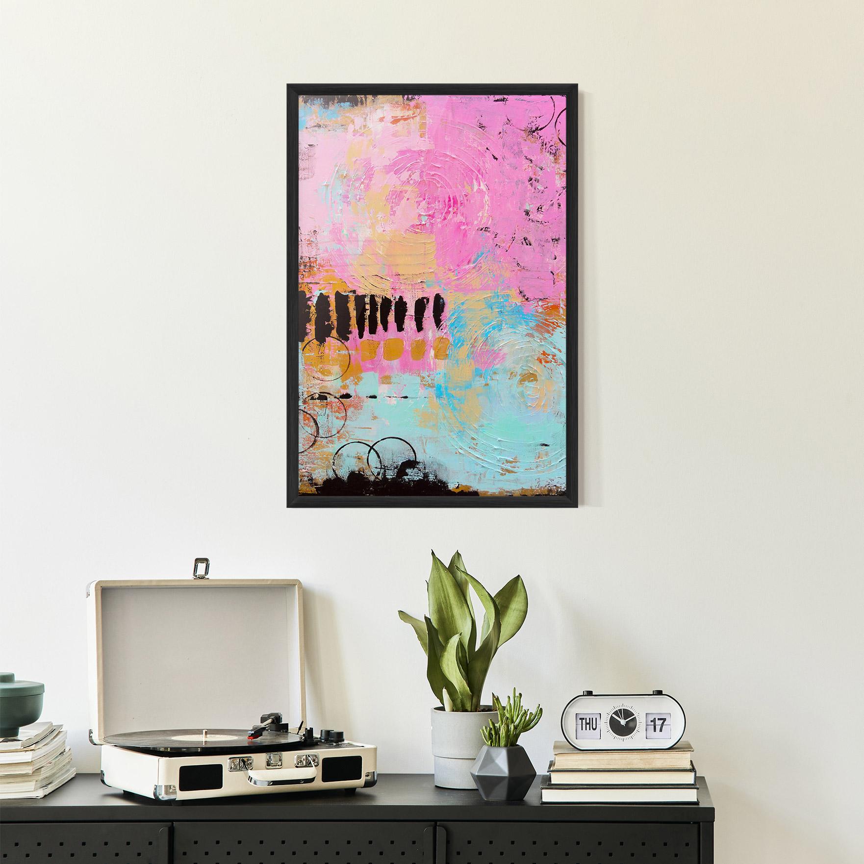 Gerahmte Poster Abstract Pink Circle mockup 2