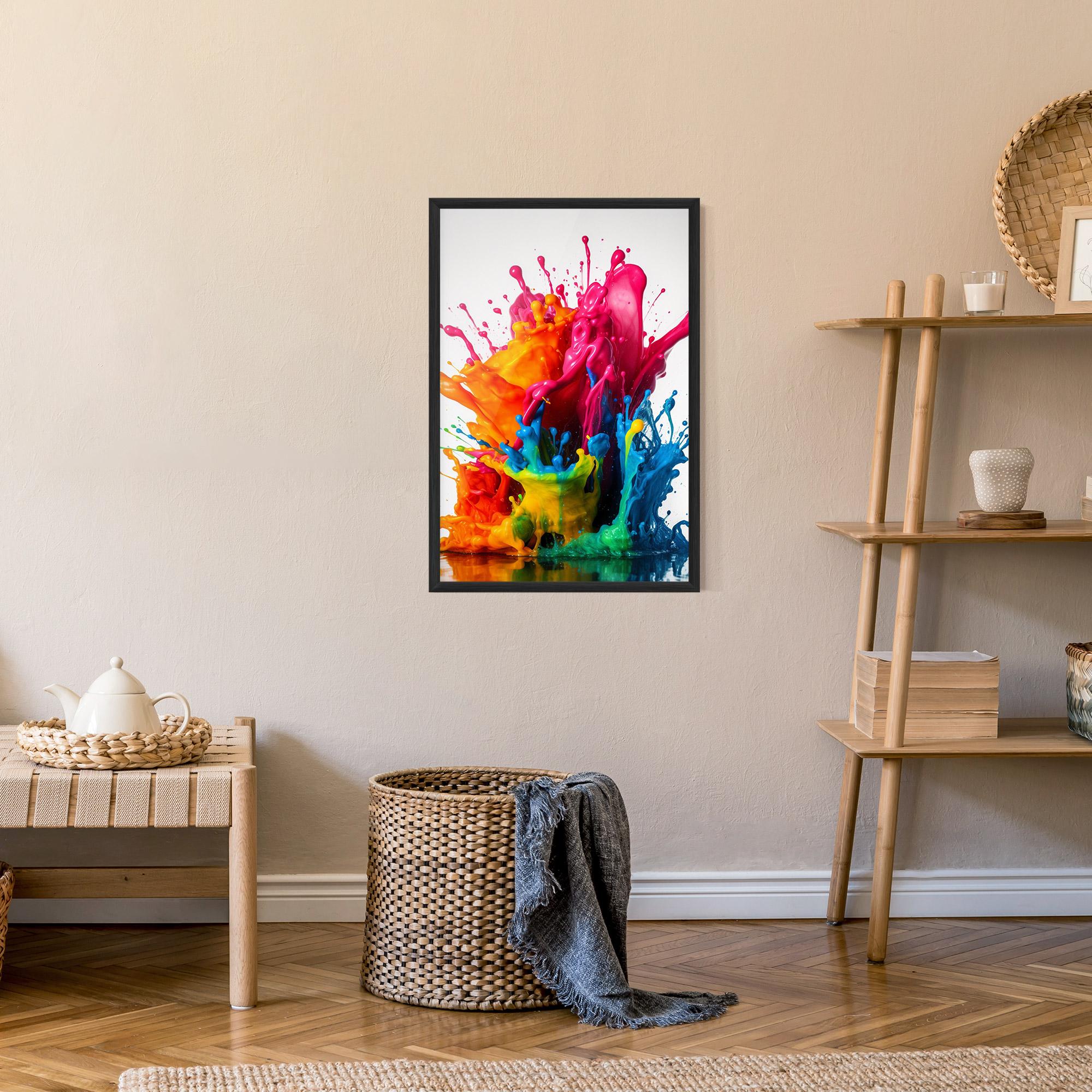 Gerahmte Poster Colorful Explosion Paint mockup 9