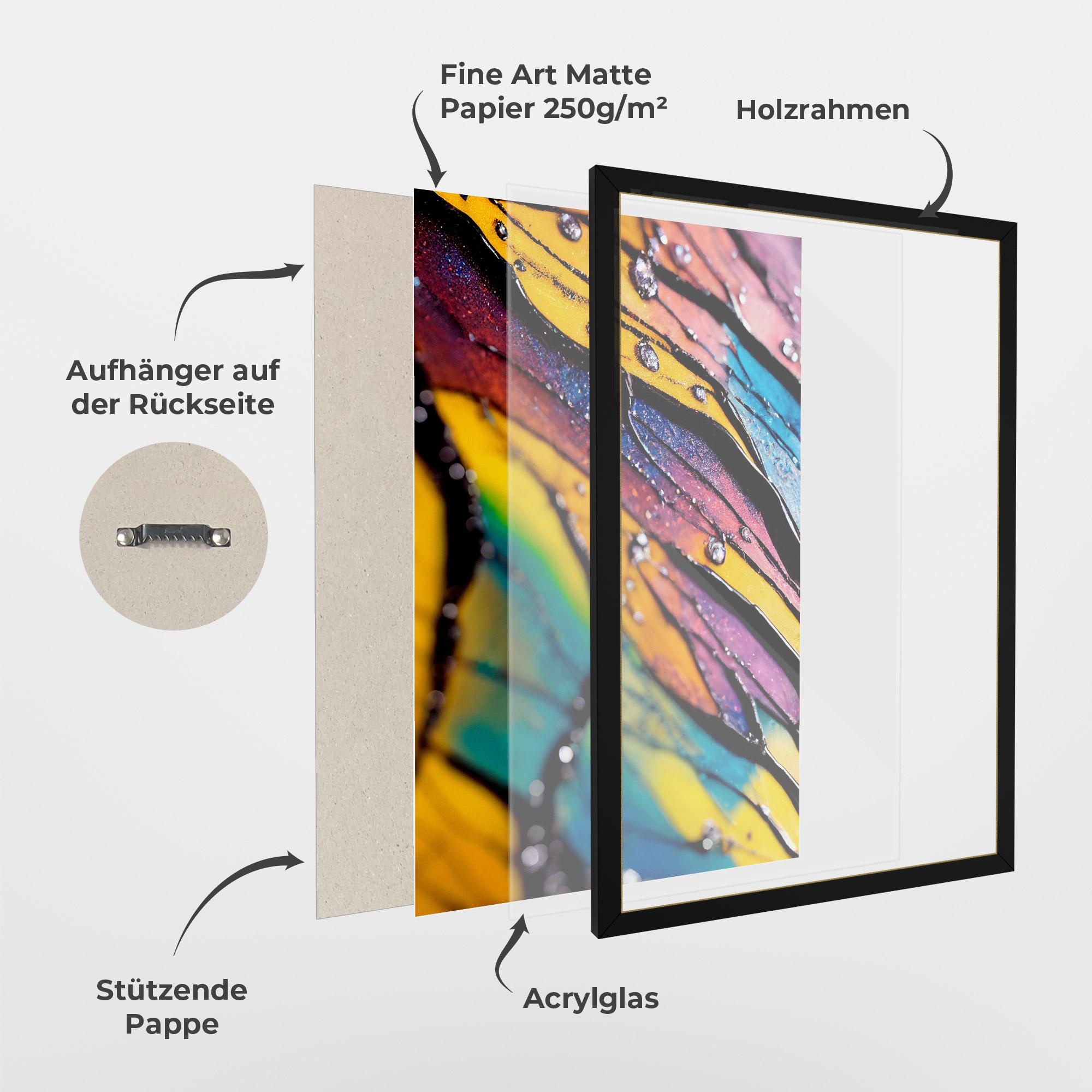 Gerahmte Poster Beautiful Colorful Epoxy mockup 1