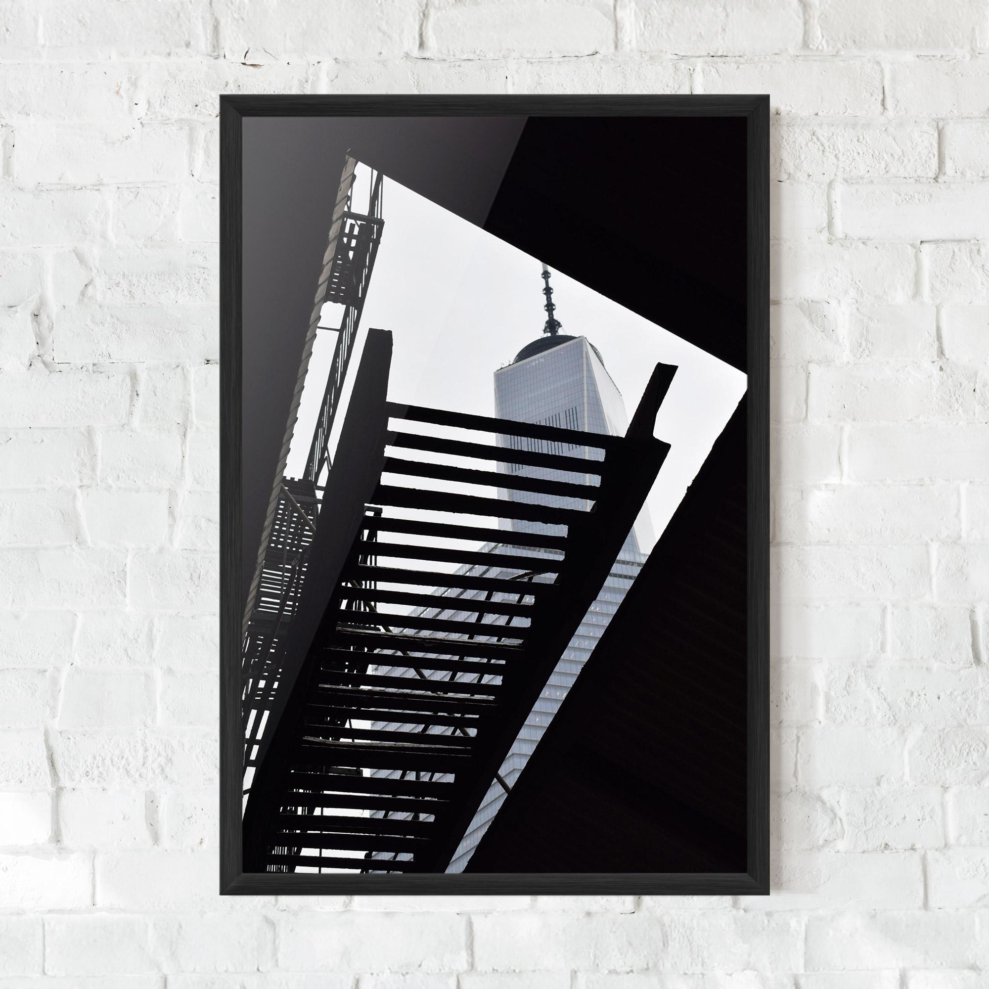 Gerahmte Poster Black Stairs Floating mockup 0
