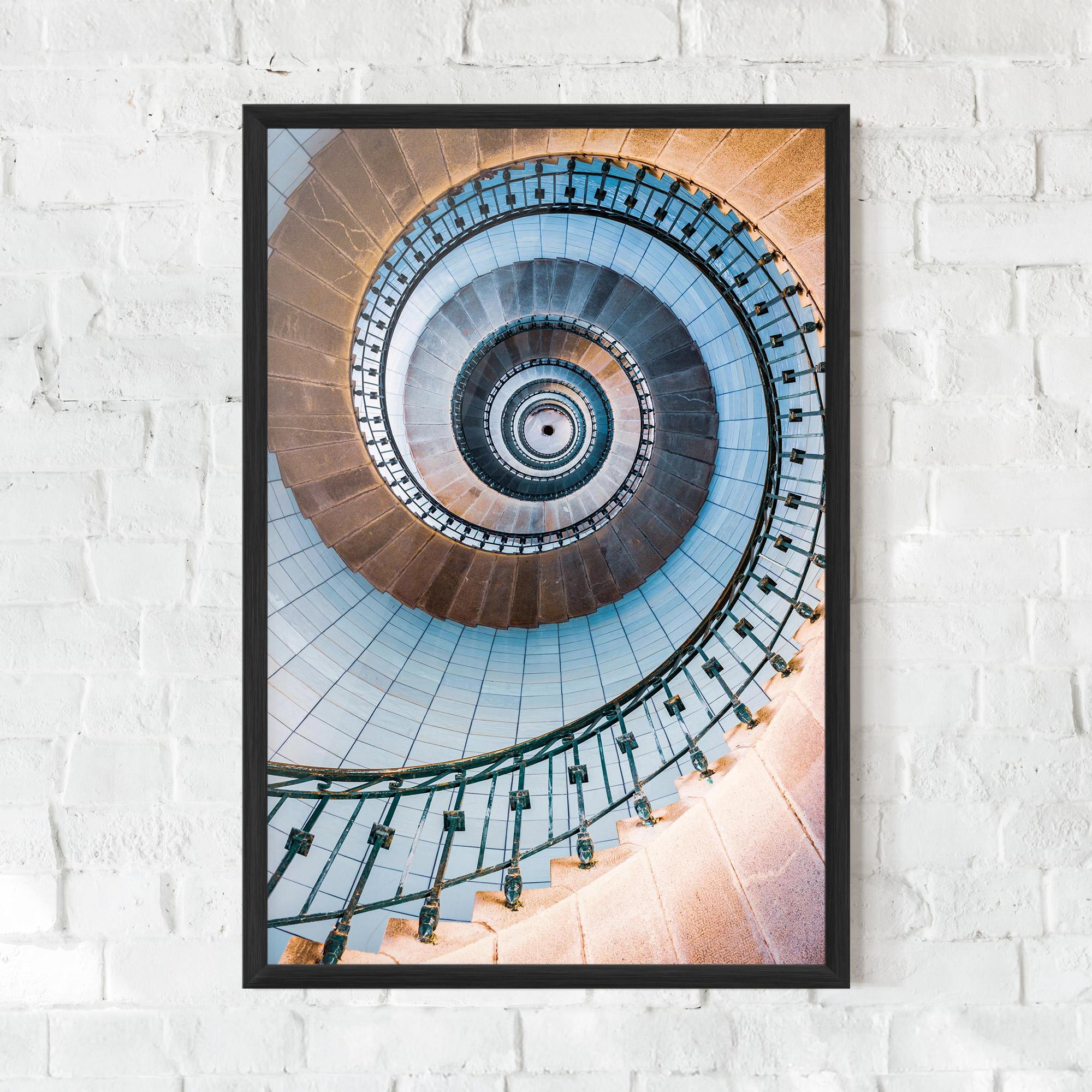 Gerahmte Poster Blue Opaline Stairs mockup 0