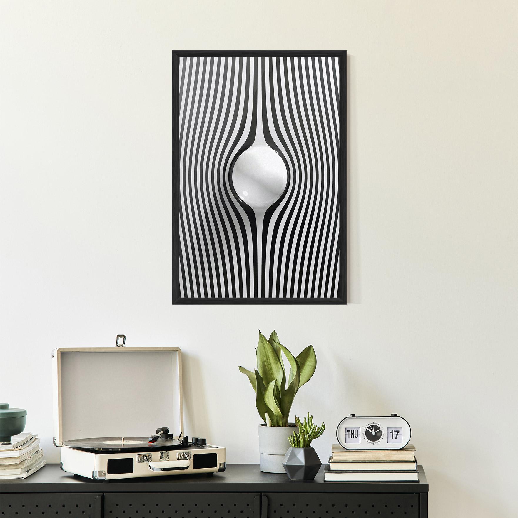 Gerahmte Poster White Ball Lines mockup 2
