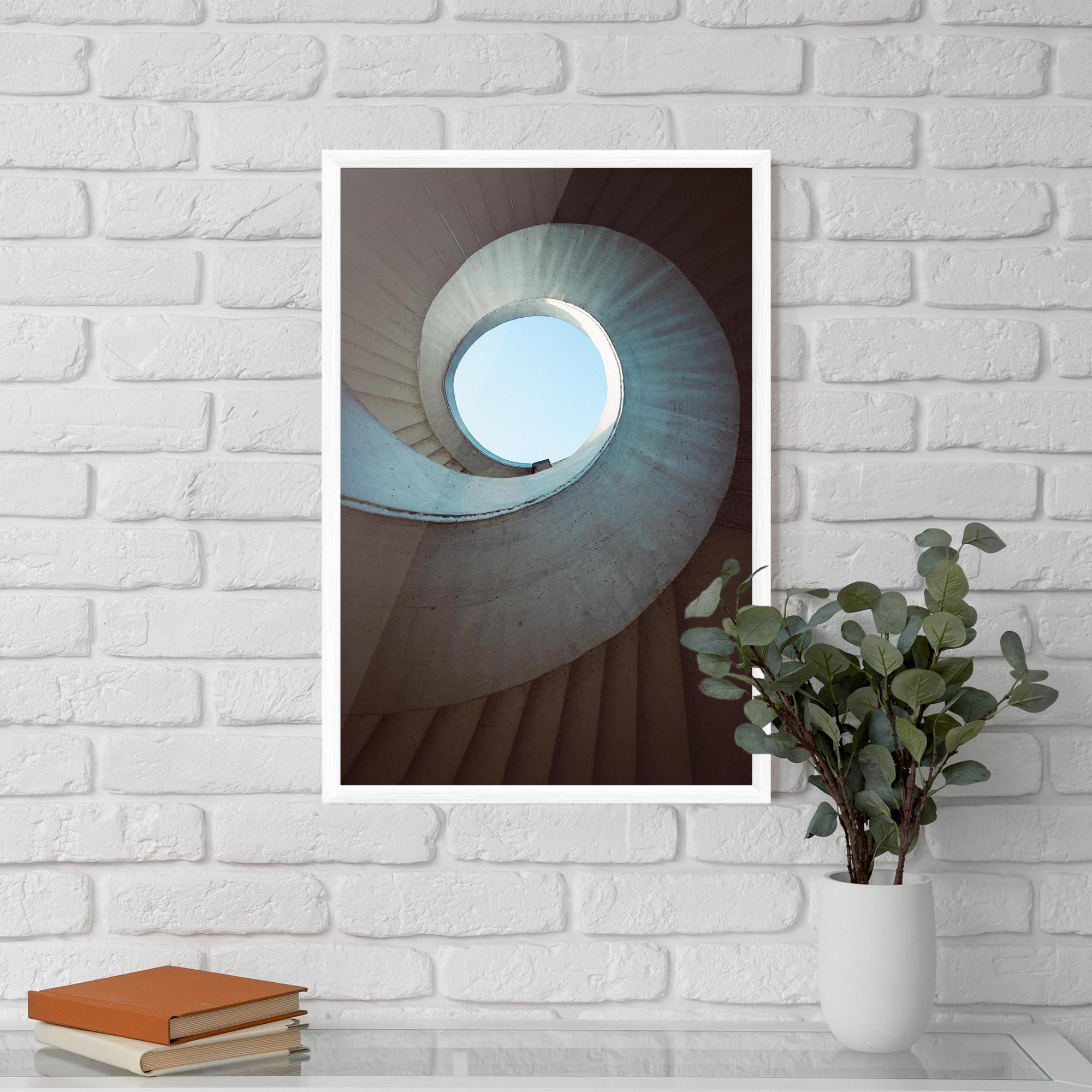 Gerahmte Poster Spiral Cream Stairs mockup 5