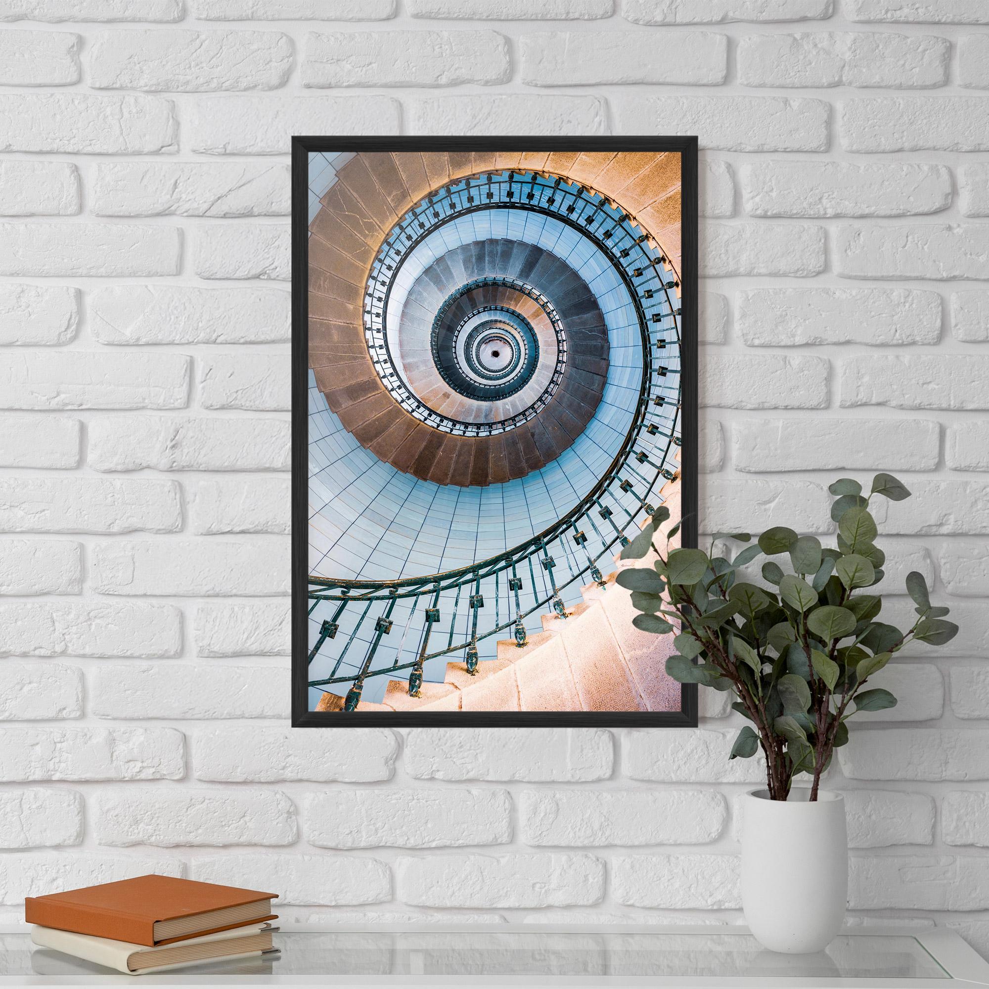 Gerahmte Poster Blue Opaline Stairs mockup 5