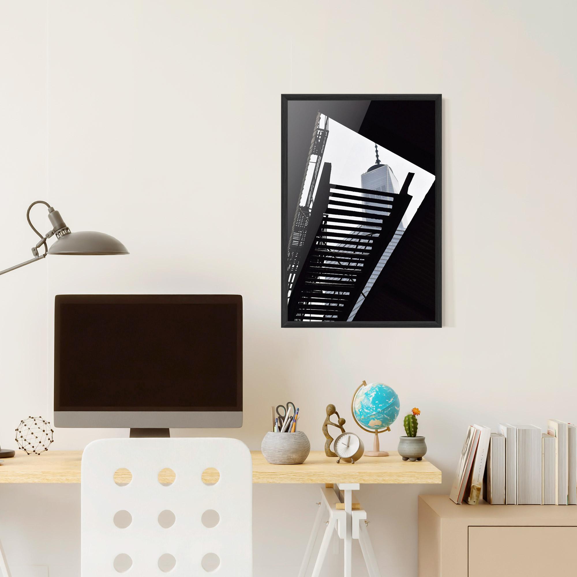 Gerahmte Poster Black Stairs Floating mockup 6