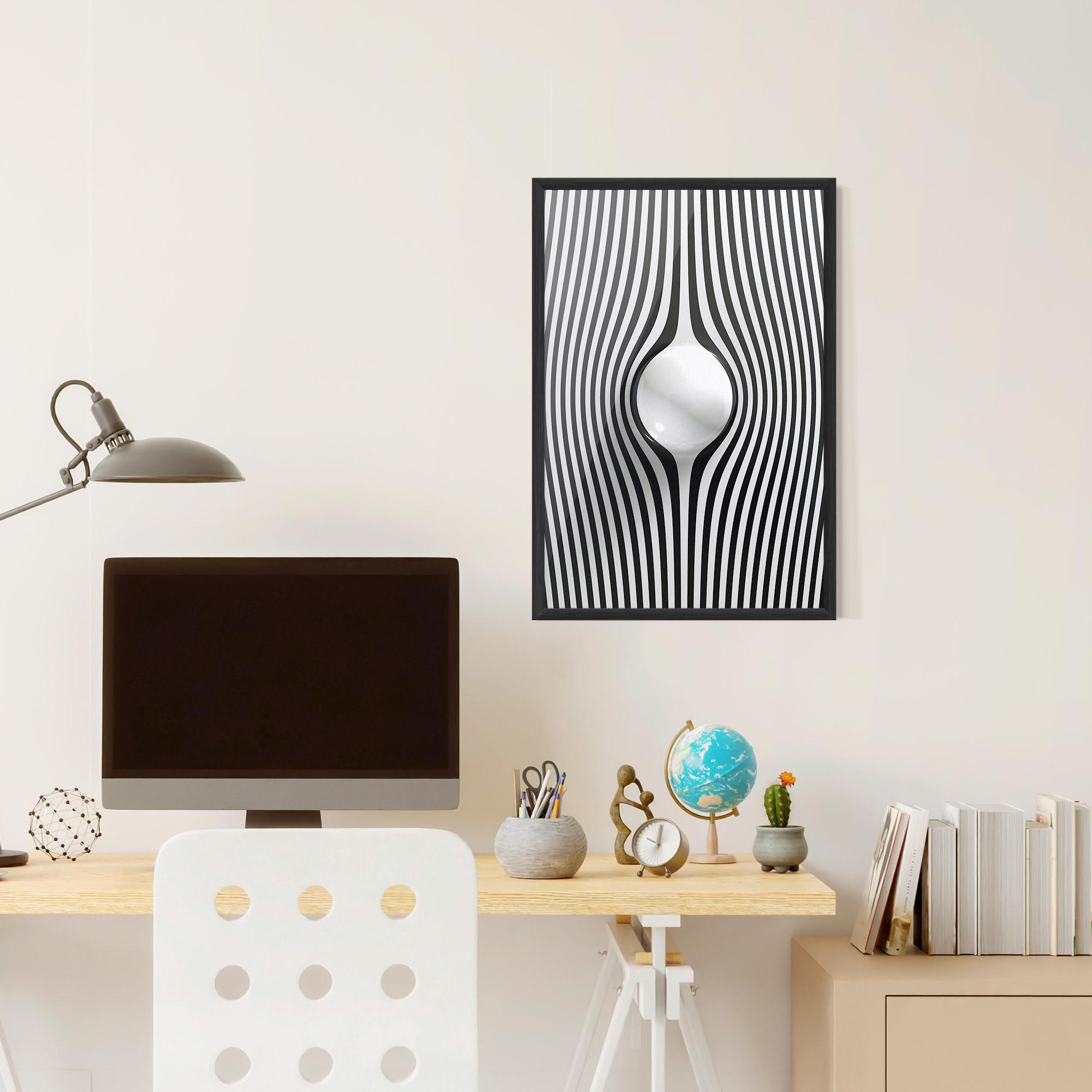 Gerahmte Poster White Ball Lines mockup 6