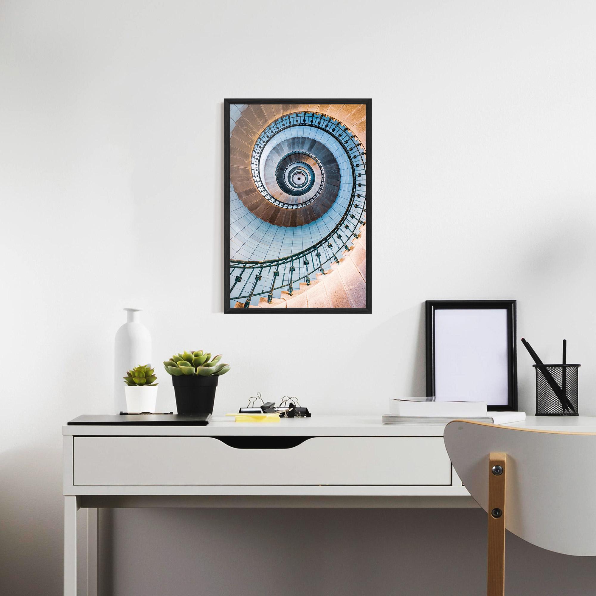 Gerahmte Poster Blue Opaline Stairs mockup 7