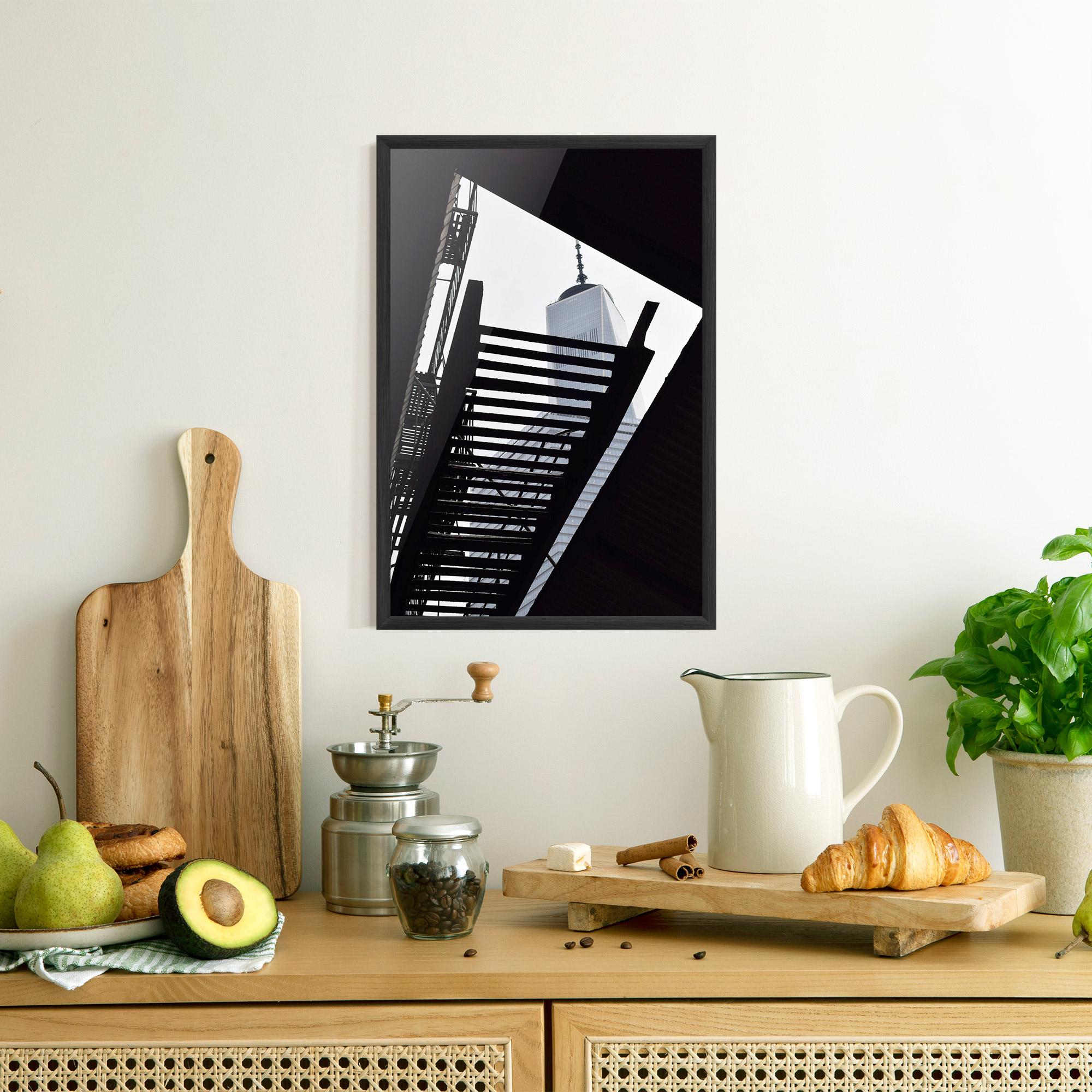 Gerahmte Poster Black Stairs Floating mockup 8