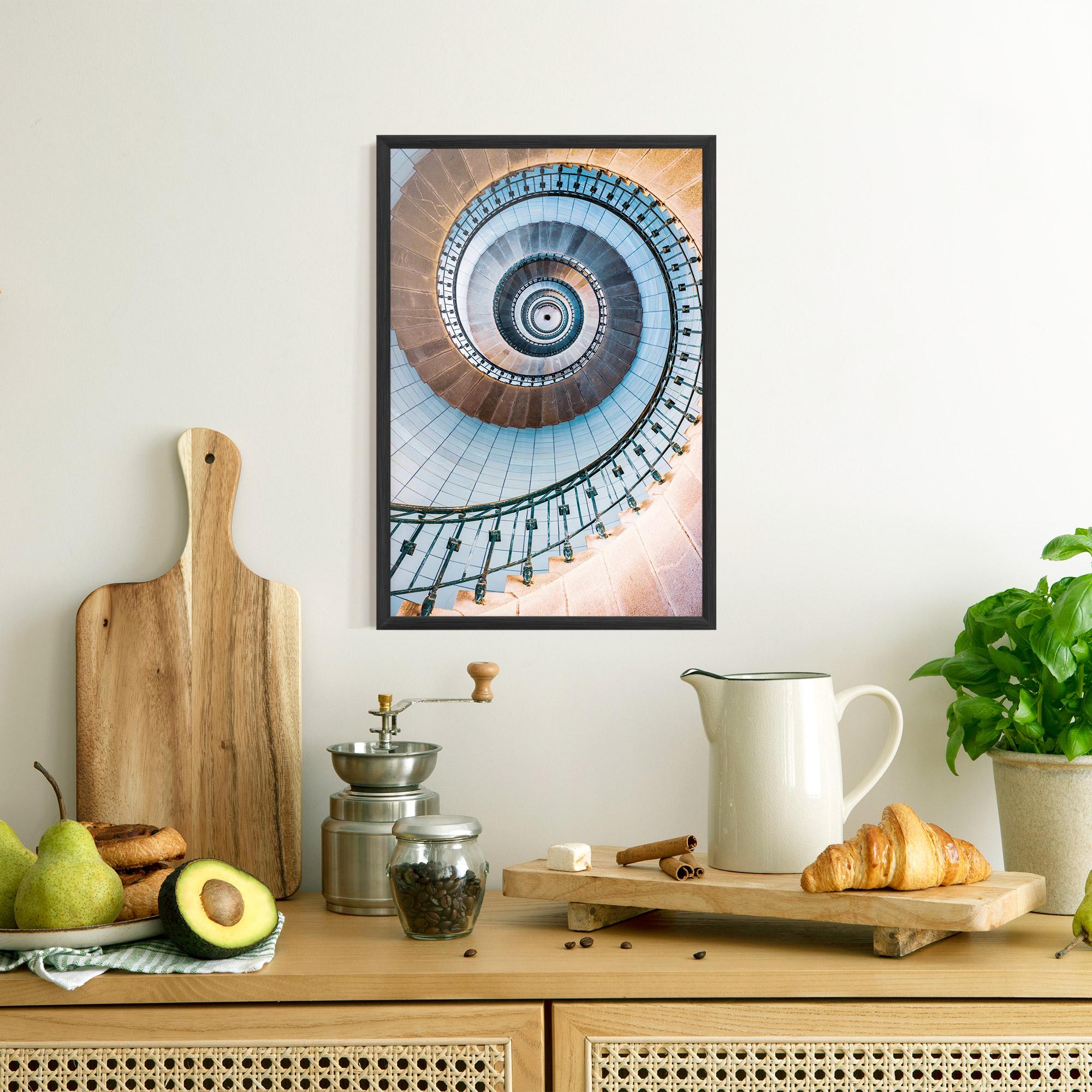 Gerahmte Poster Blue Opaline Stairs mockup 8