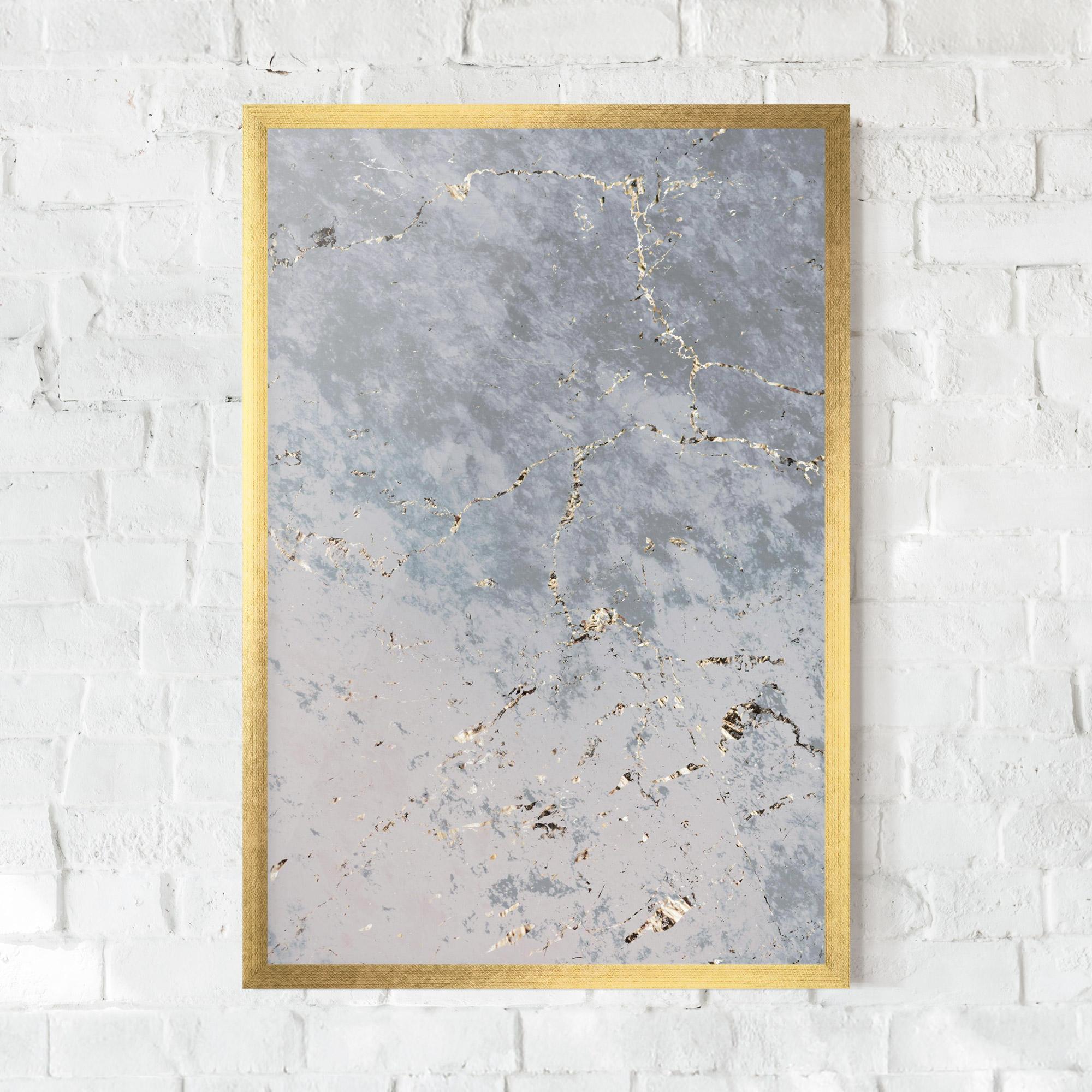 Gerahmte Poster Light Blue Golden Lines mockup 0