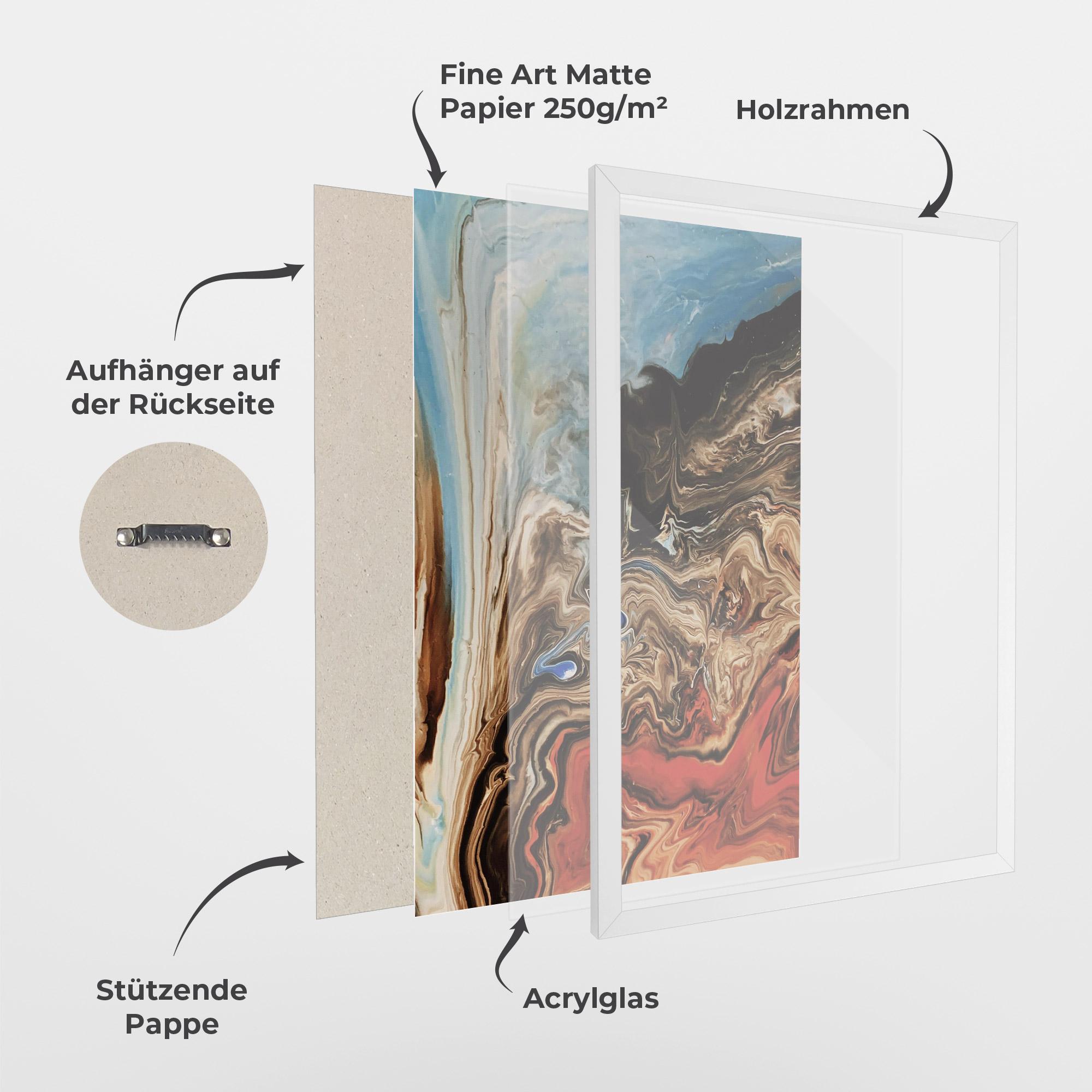 Gerahmte Poster Abstract Waterfall mockup 1