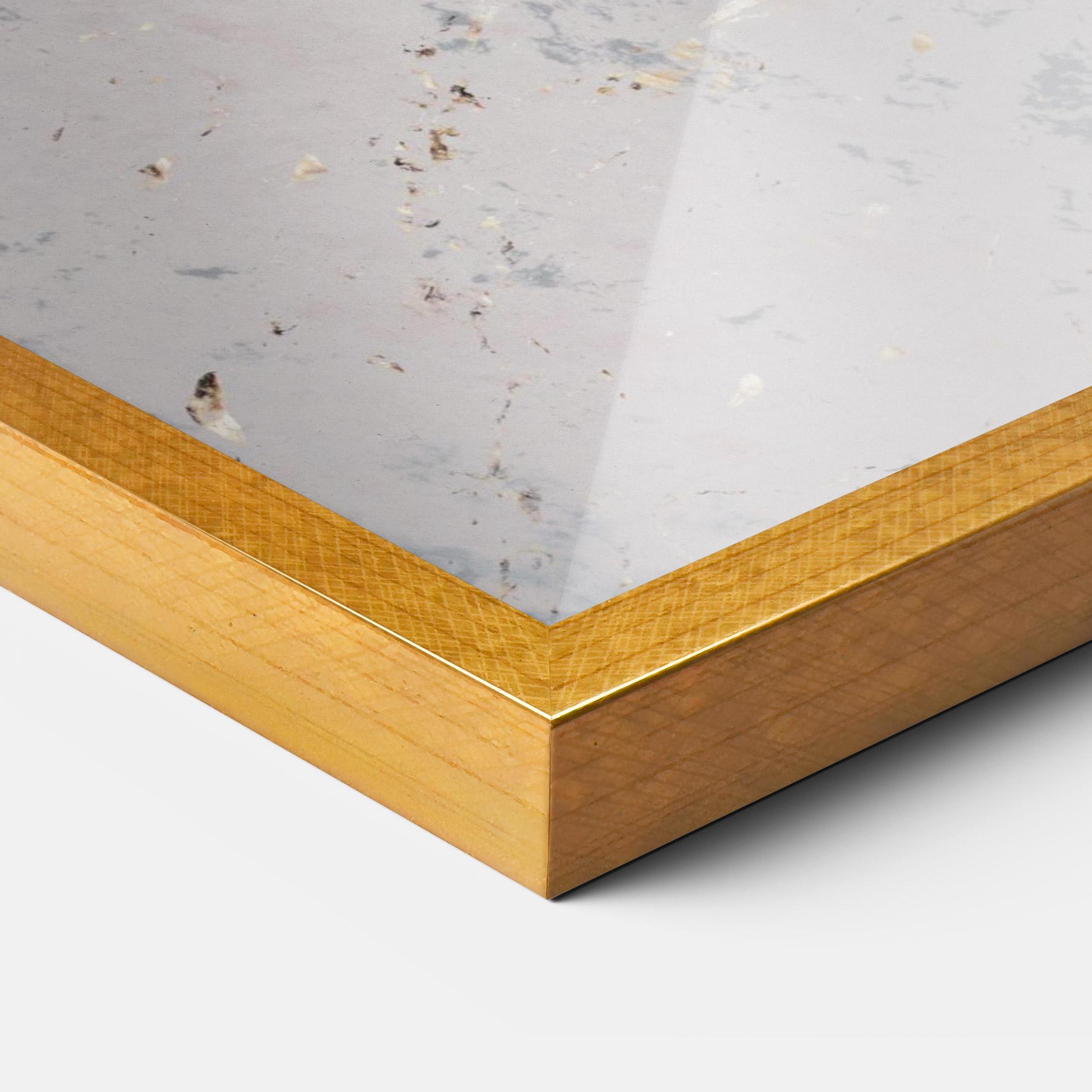 Gerahmte Poster Light Blue Golden Lines mockup 3