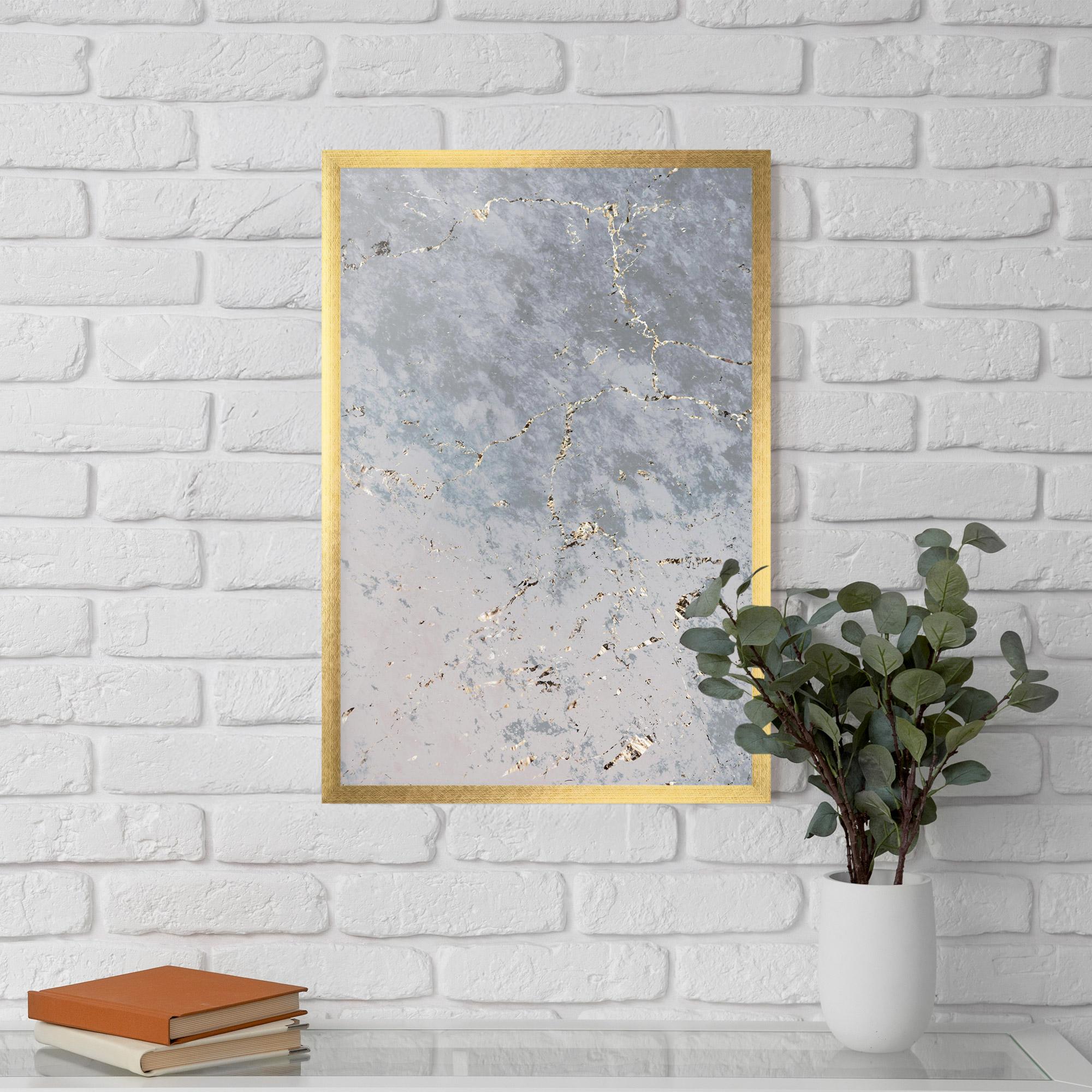 Gerahmte Poster Light Blue Golden Lines mockup 5