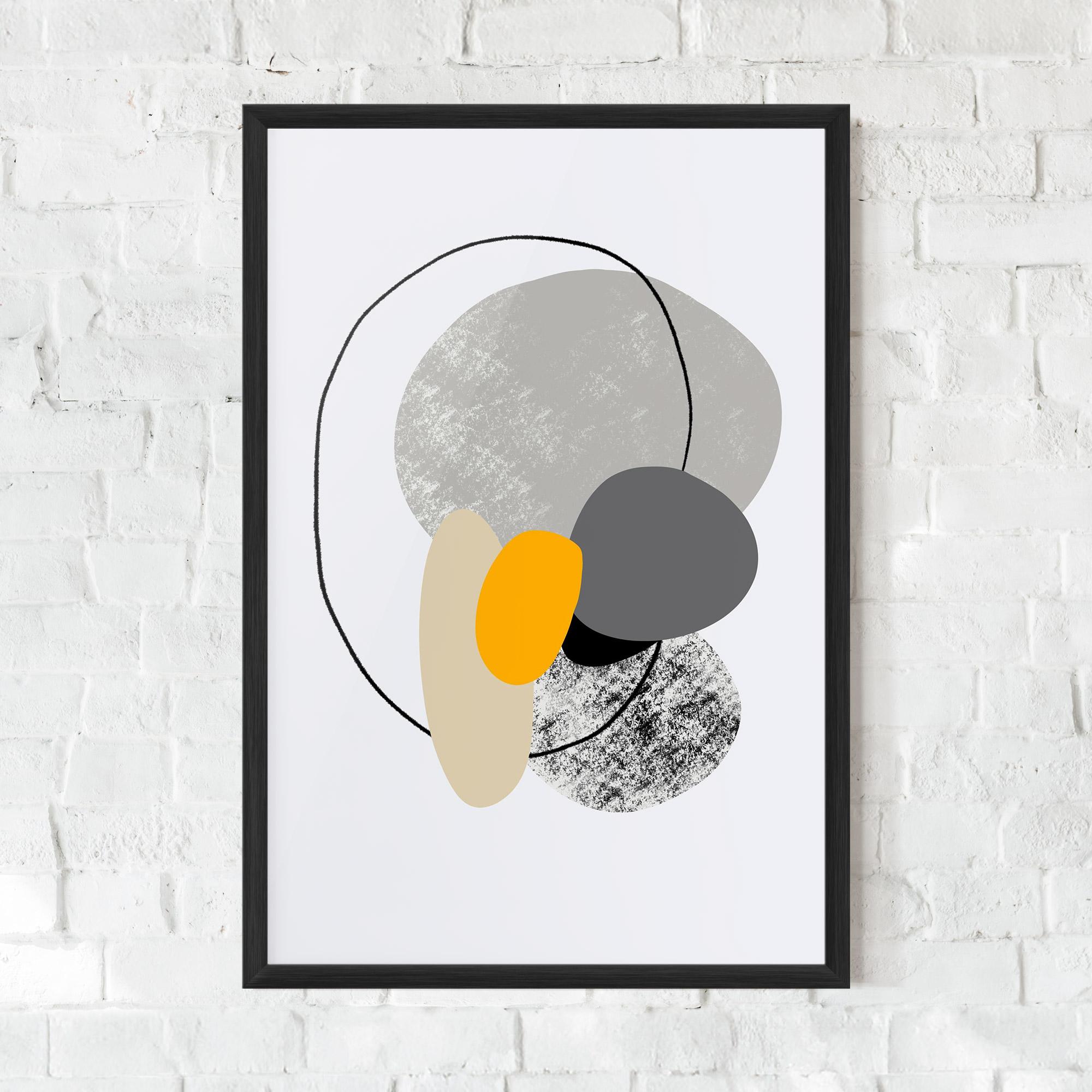 Gerahmte Poster Grey Orange Shape mockup 0