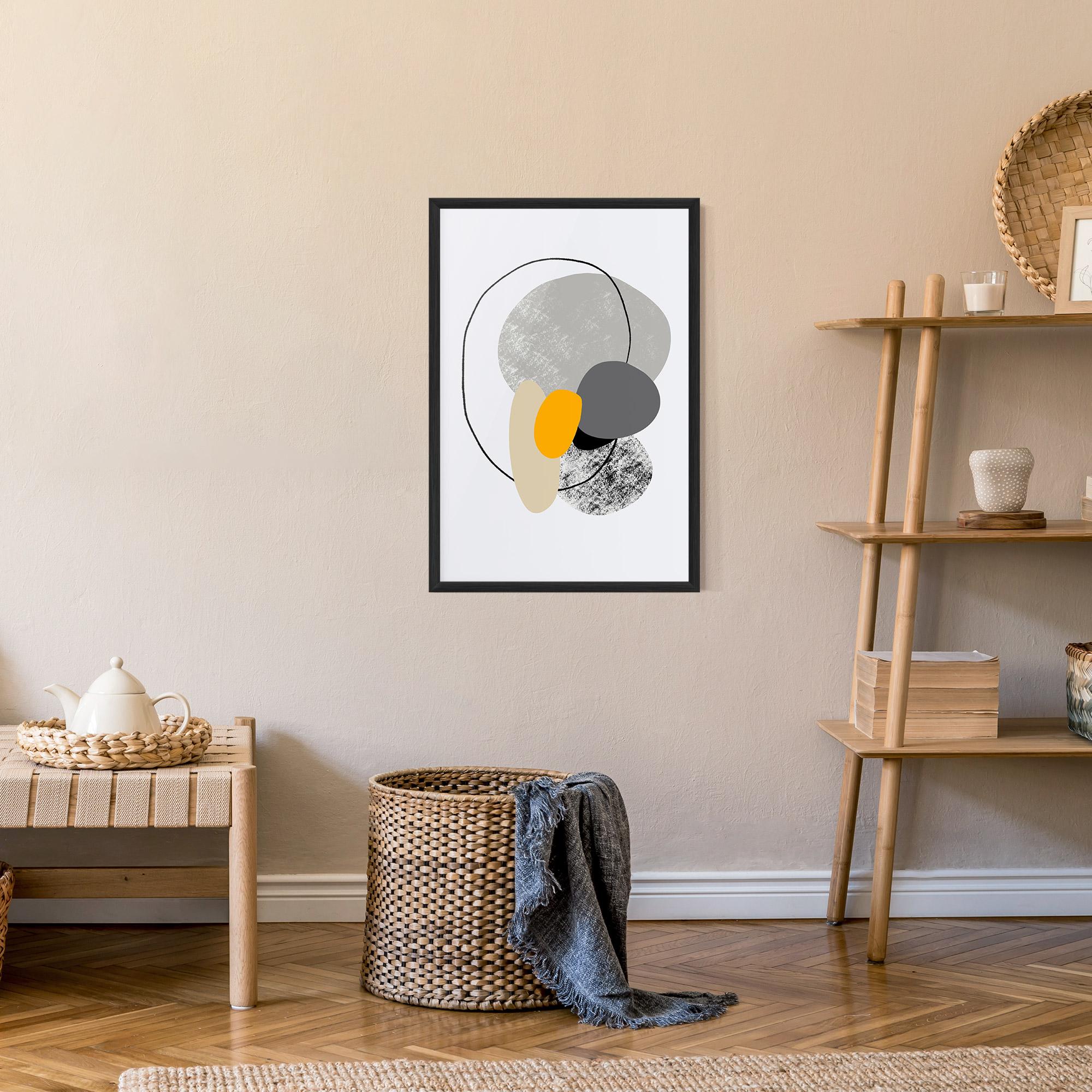 Gerahmte Poster Grey Orange Shape mockup 9