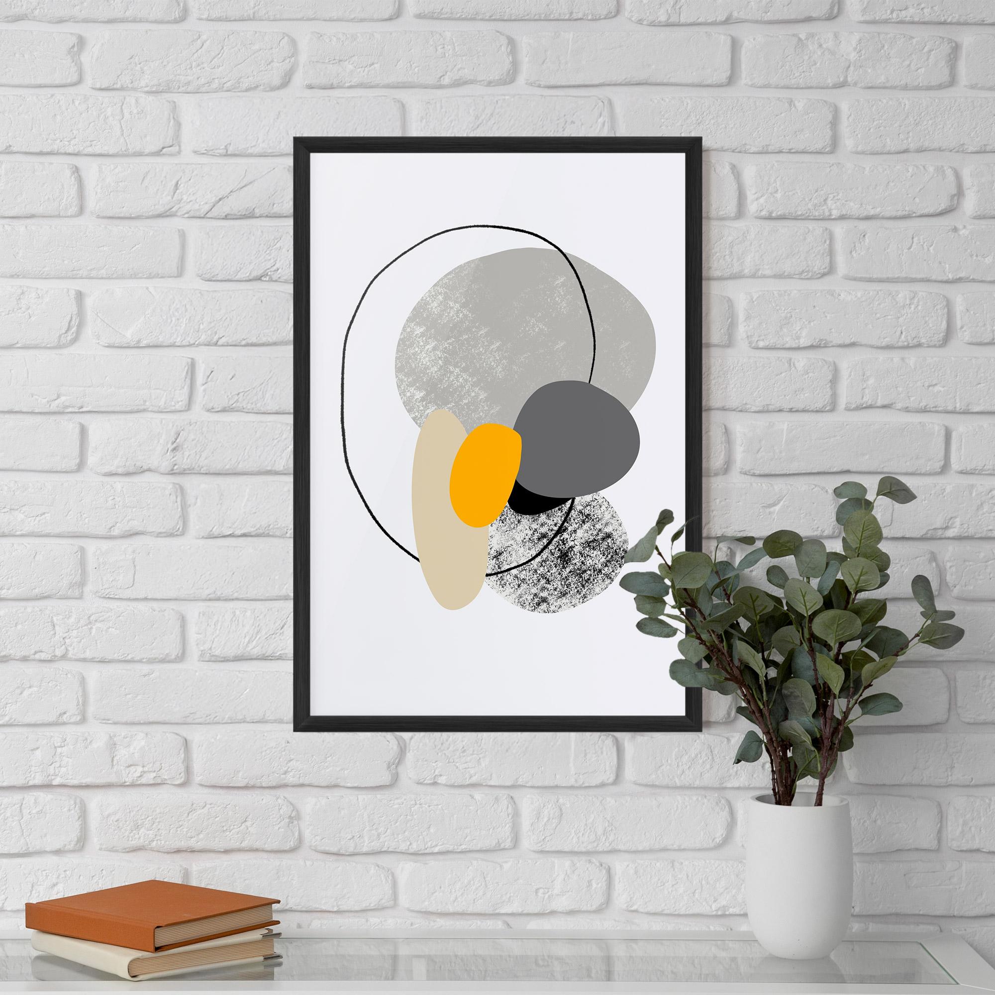 Gerahmte Poster Grey Orange Shape mockup 5