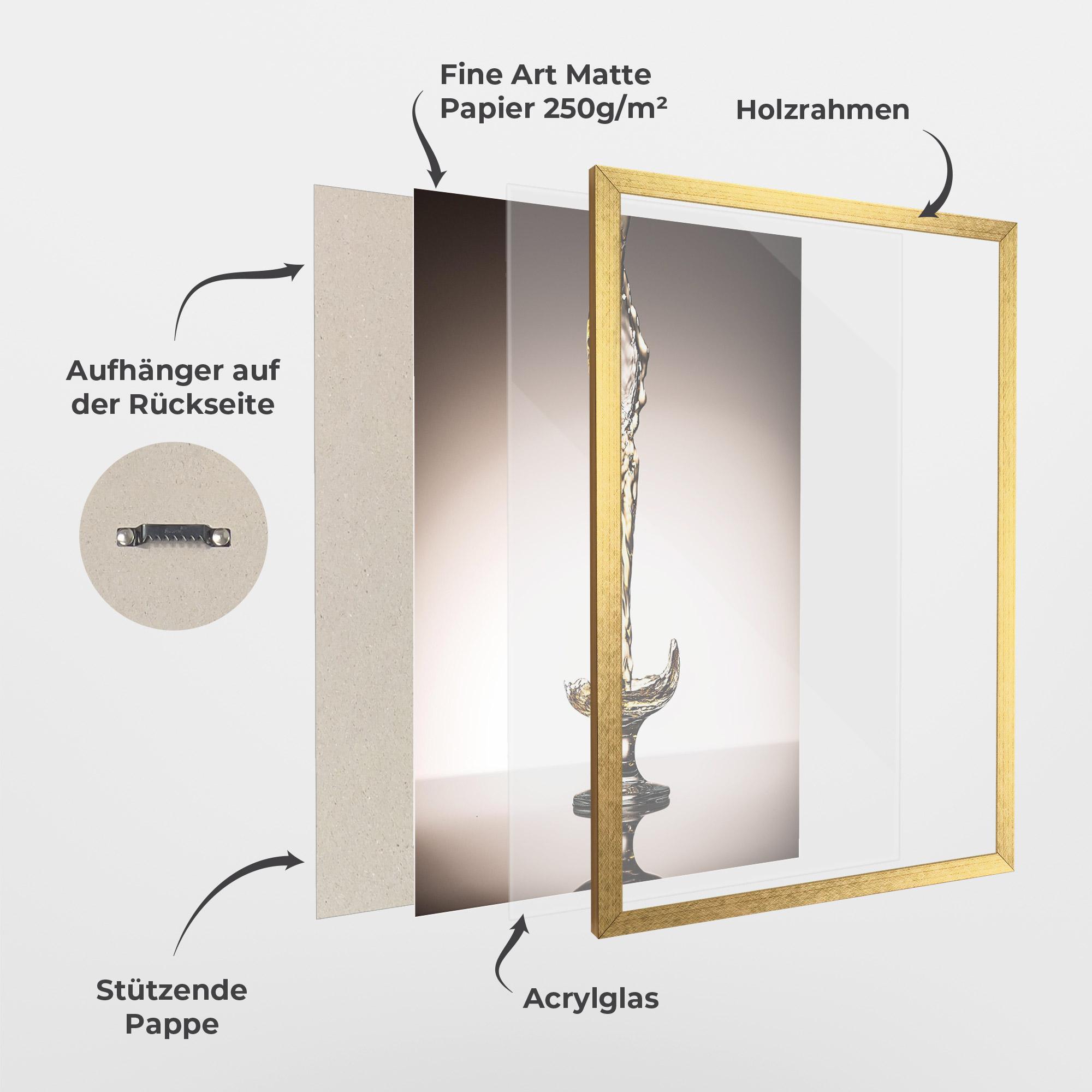 Gerahmte Poster White Wine Splash mockup 1