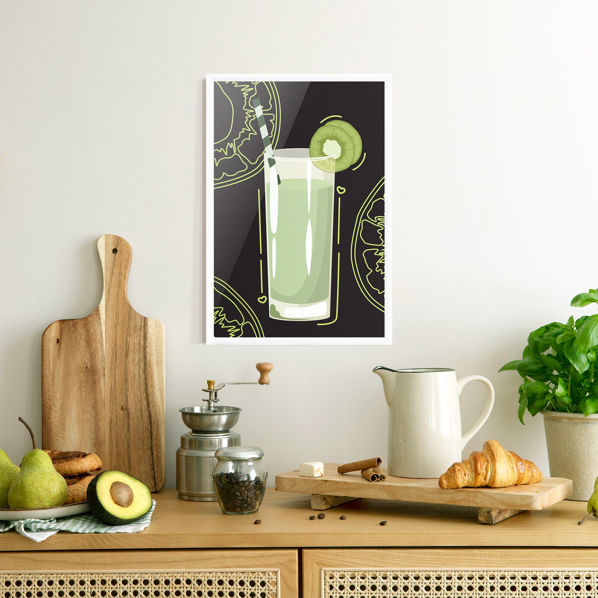 Gerahmte Poster Kiwi Drink mockup 8