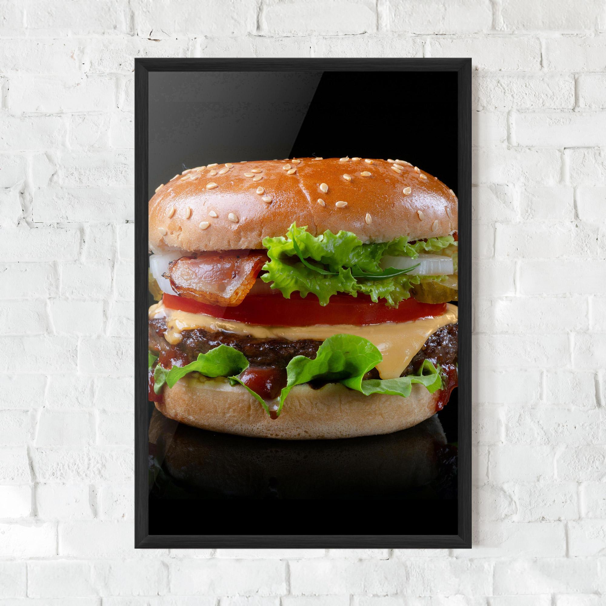 Gerahmte Poster Yumm Hamburger mockup 0