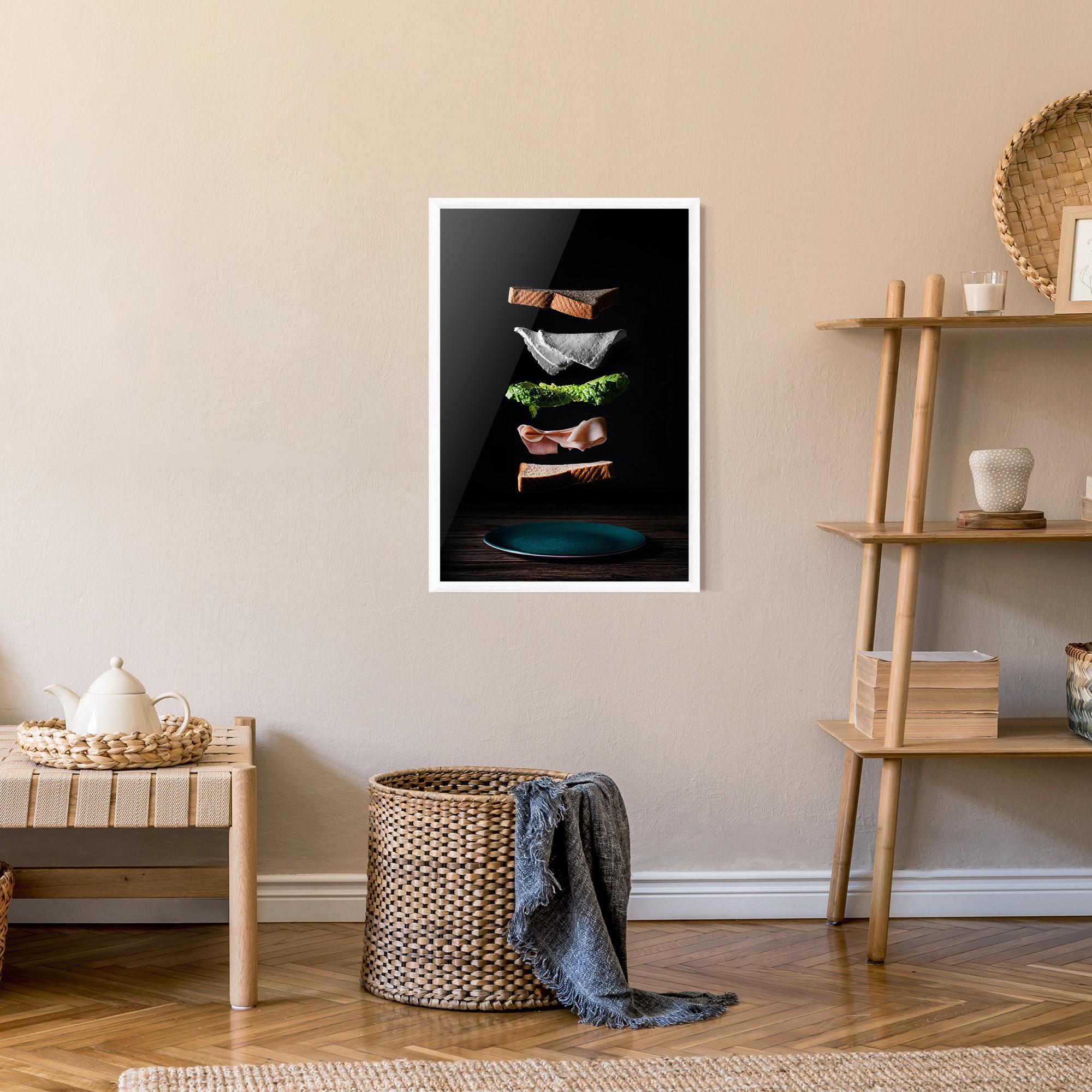 Gerahmte Poster Floating Sandwich mockup 9